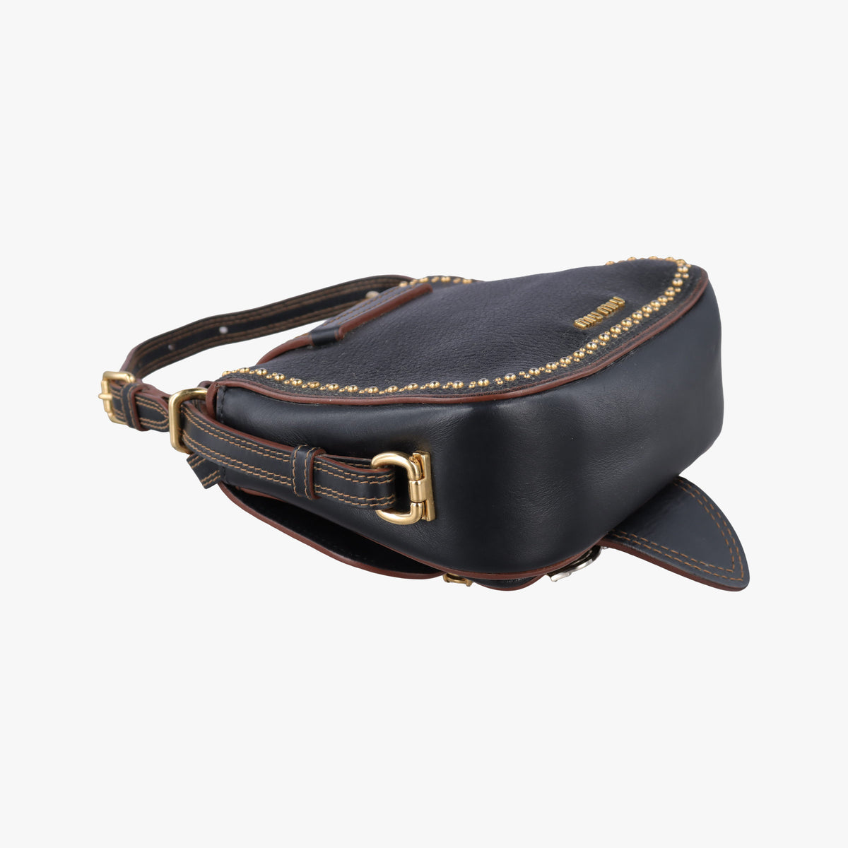 Miu Lady Black Leather 37ミュウレディ ブラック レザー 37
