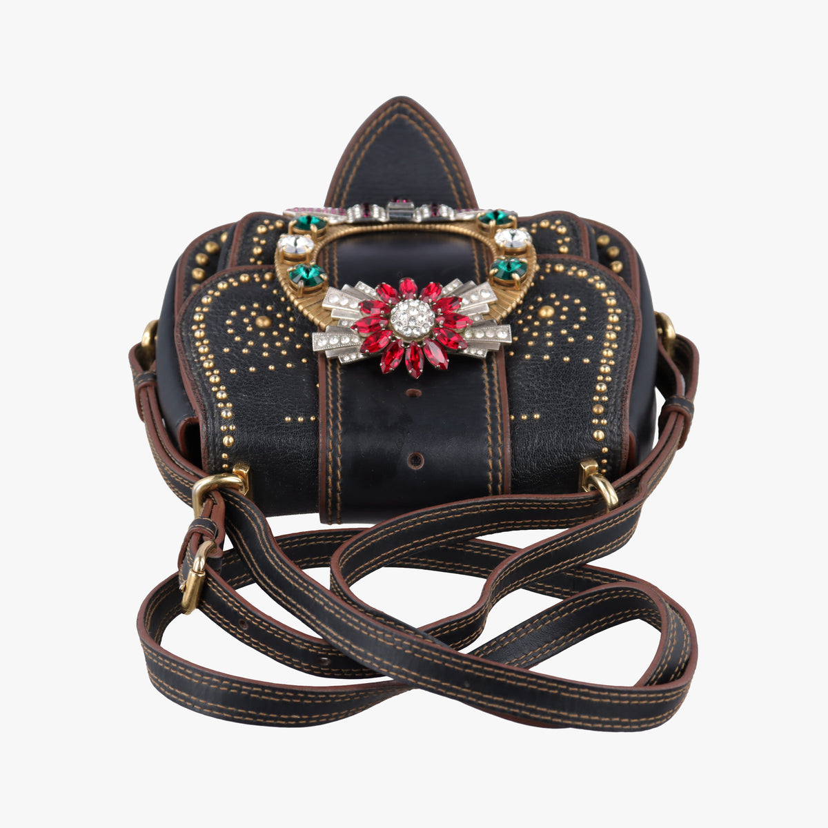Miu Lady Black Leather 37ミュウレディ ブラック レザー 37