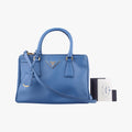 Pre-owned Prada Galleria Blue SAFFIANO Leather BN1801 shoulderbag | stylenewstar