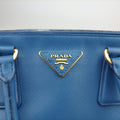 Pre-owned Prada Galleria Blue SAFFIANO Leather BN1801 shoulderbag | stylenewstar