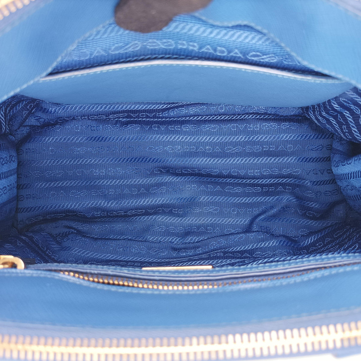 Pre-owned Prada Galleria Blue SAFFIANO Leather BN1801 shoulderbag | stylenewstar