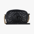 Pre-owned Gucci GG Marmont Black Leather 448065 shoulderbag | stylenewstar