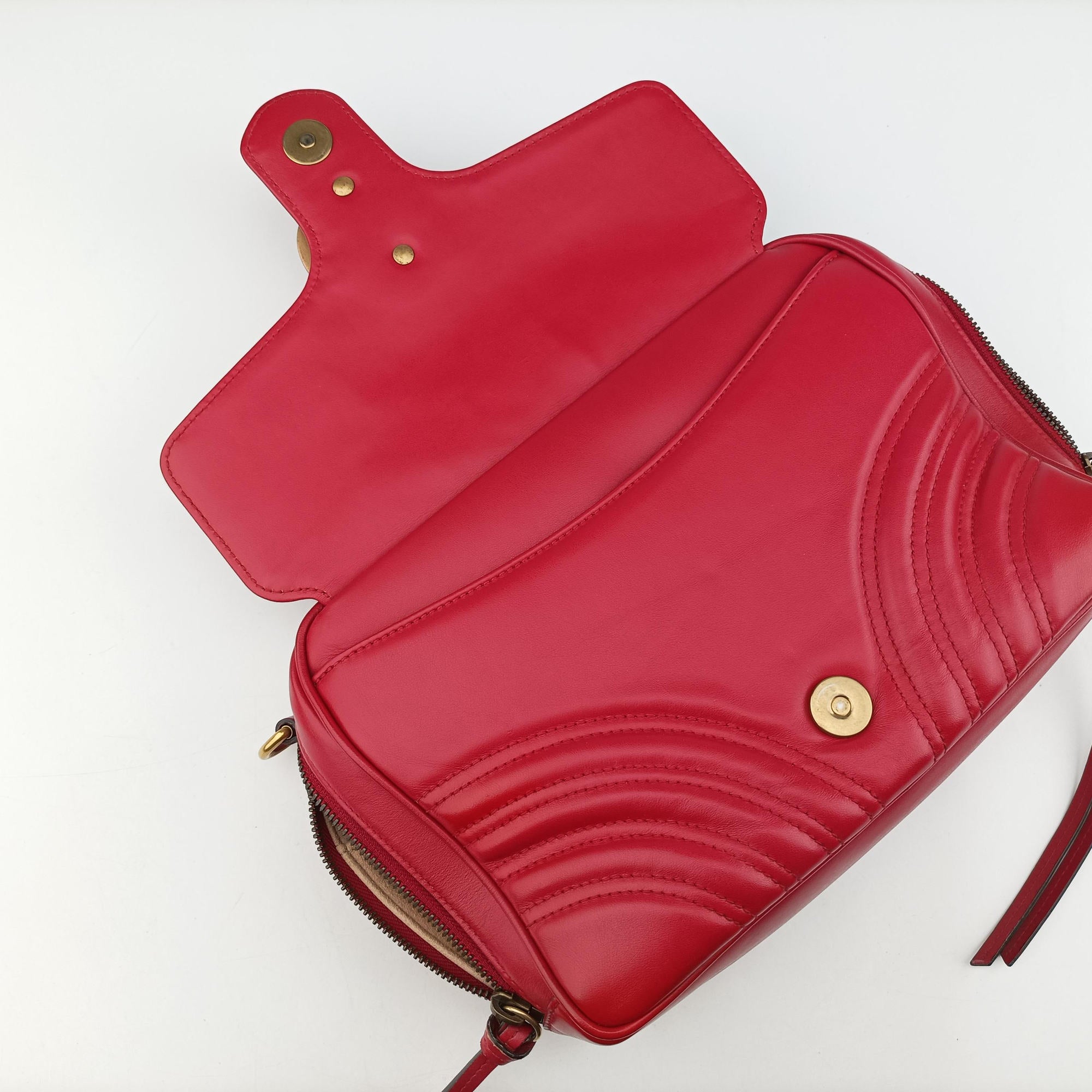 GG Marmont Red Leather 498100 A028081463GGマーモント レッド レザー 498100 A028081463
