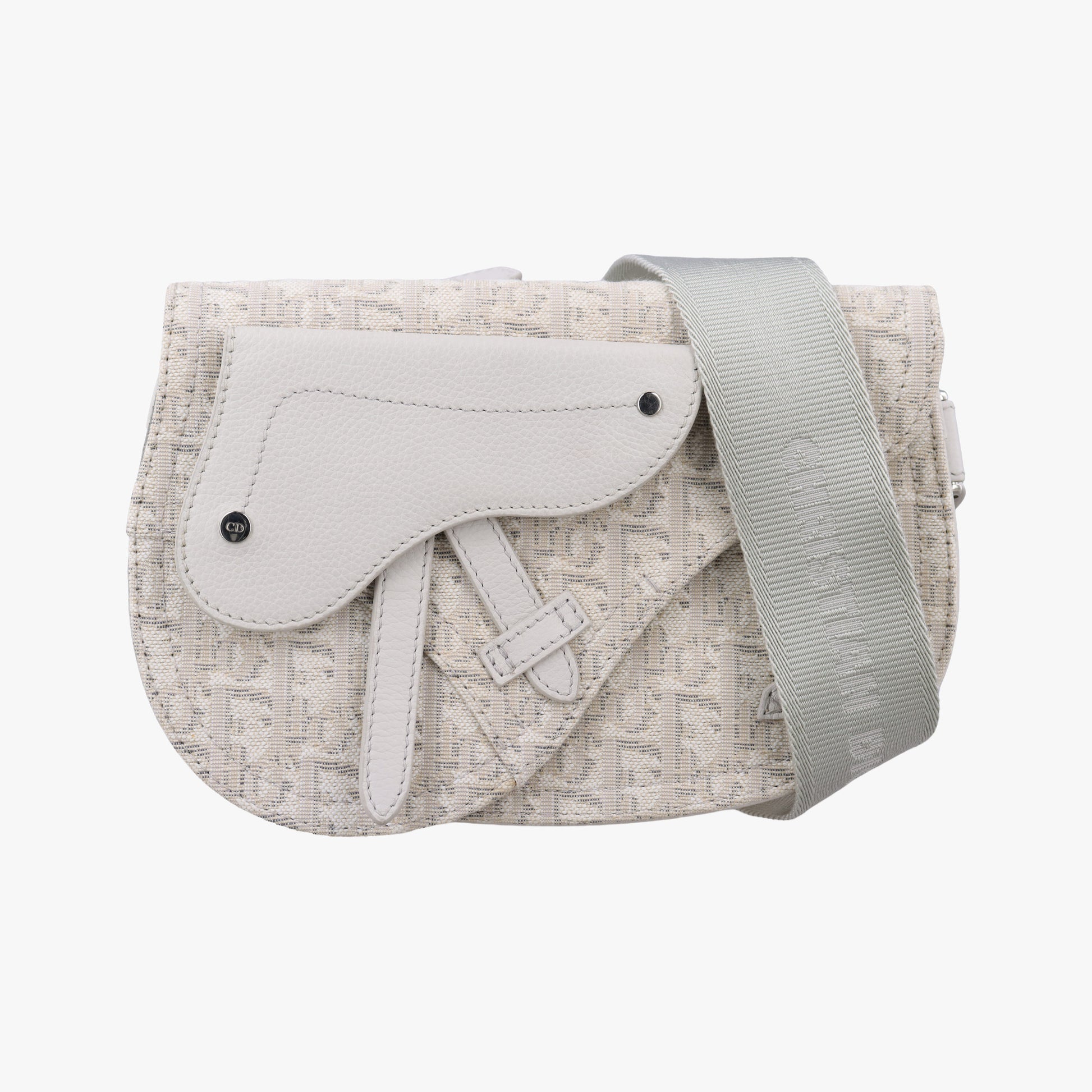 Saddle White Jacquard × Leather 07-BO-0242  IC Chipサドルバッグ ホワイト ジャガード×レザー 07-BO-0242  ICチップ