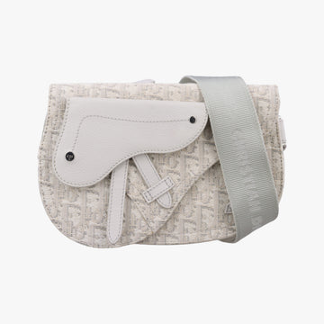 Saddle White Jacquard × Leather 07-BO-0242  IC Chipサドルバッグ ホワイト ジャガード×レザー 07-BO-0242  ICチップ