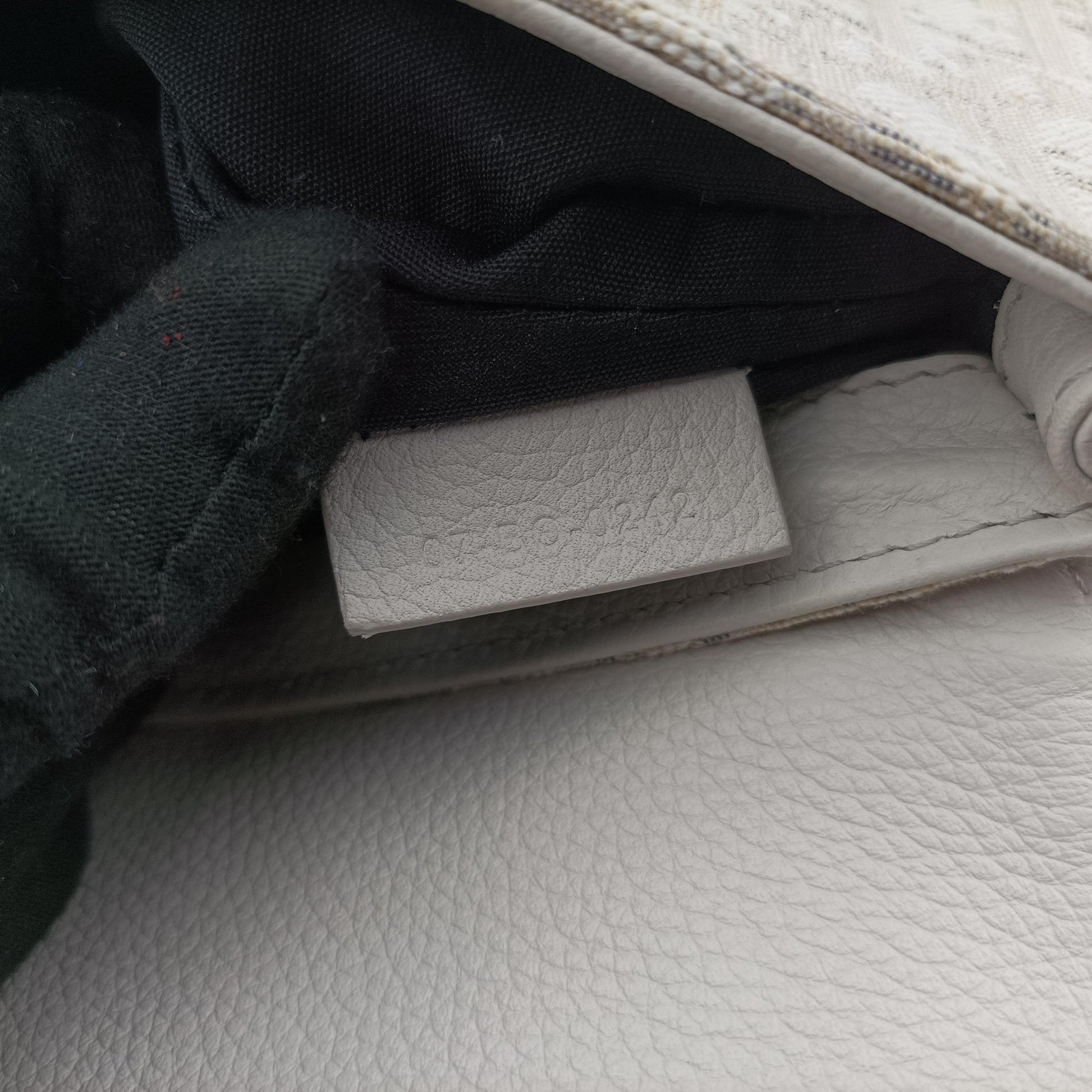 Saddle White Jacquard × Leather 07-BO-0242  IC Chipサドルバッグ ホワイト ジャガード×レザー 07-BO-0242  ICチップ