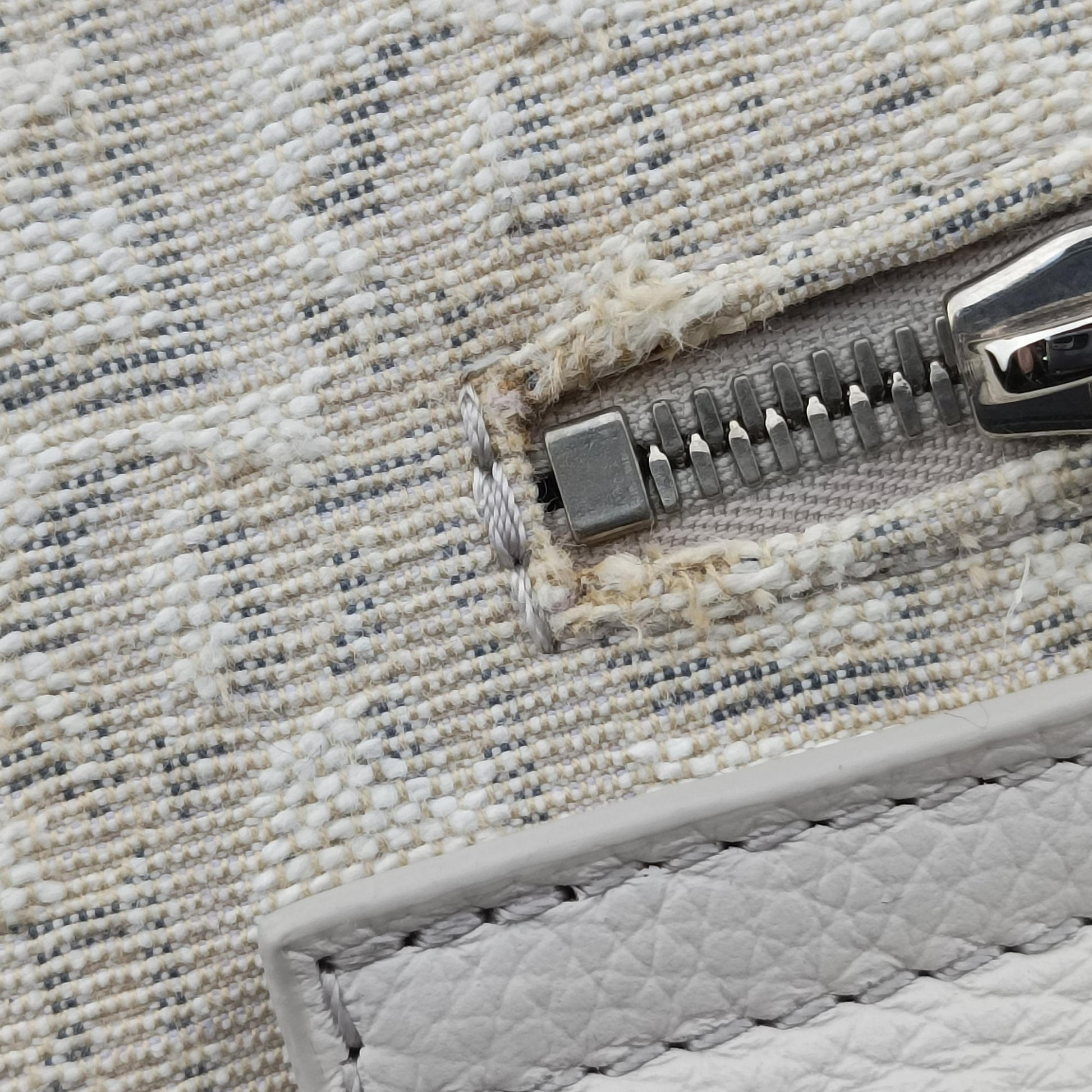 Saddle White Jacquard × Leather 07-BO-0242  IC Chipサドルバッグ ホワイト ジャガード×レザー 07-BO-0242  ICチップ