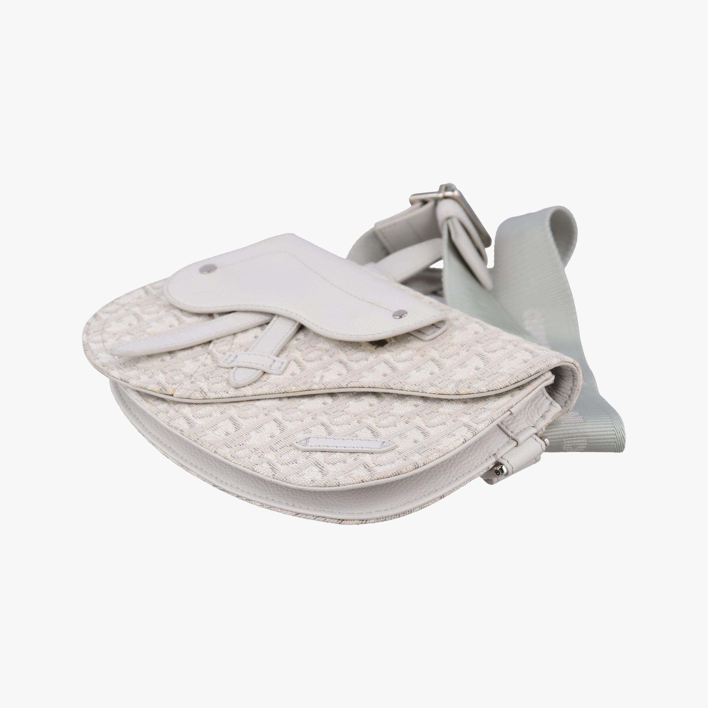 Saddle White Jacquard × Leather 07-BO-0242  IC Chipサドルバッグ ホワイト ジャガード×レザー 07-BO-0242  ICチップ