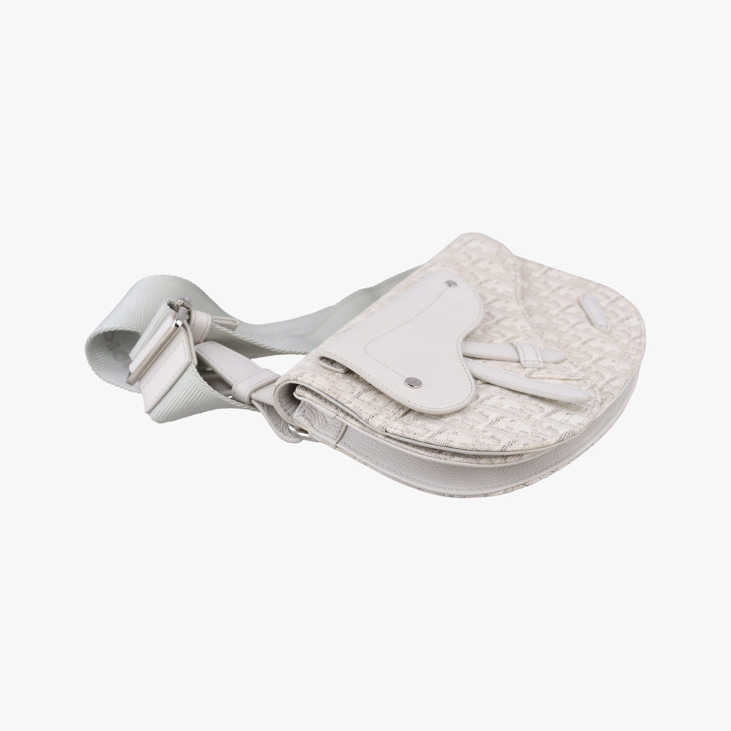 Saddle White Jacquard × Leather 07-BO-0242  IC Chipサドルバッグ ホワイト ジャガード×レザー 07-BO-0242  ICチップ