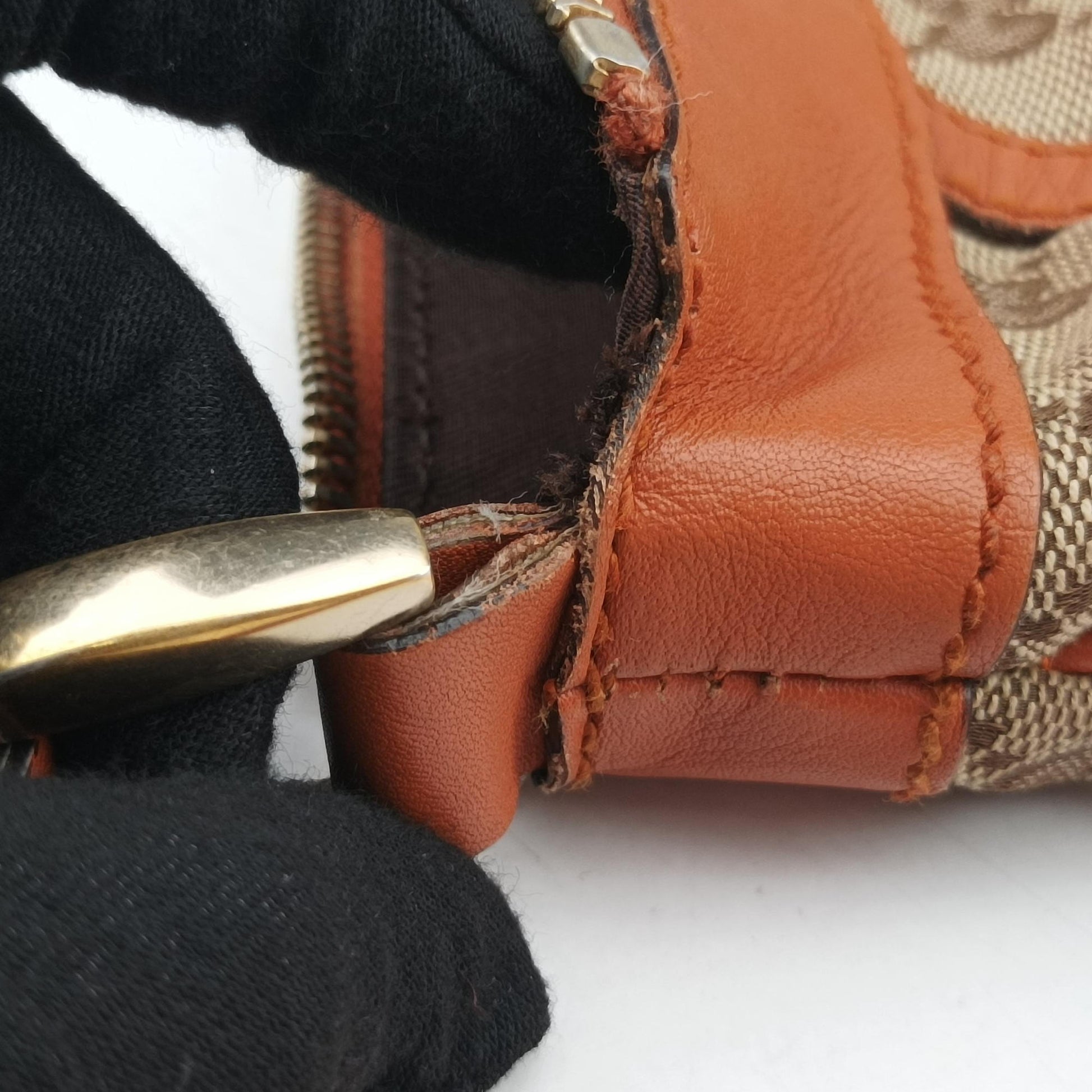 Abbey line Orange×Brown canvas×leather 203257 C5306519アビーライン オレンジ×ブラウン キャンバス×レザー 203257 C5306519
