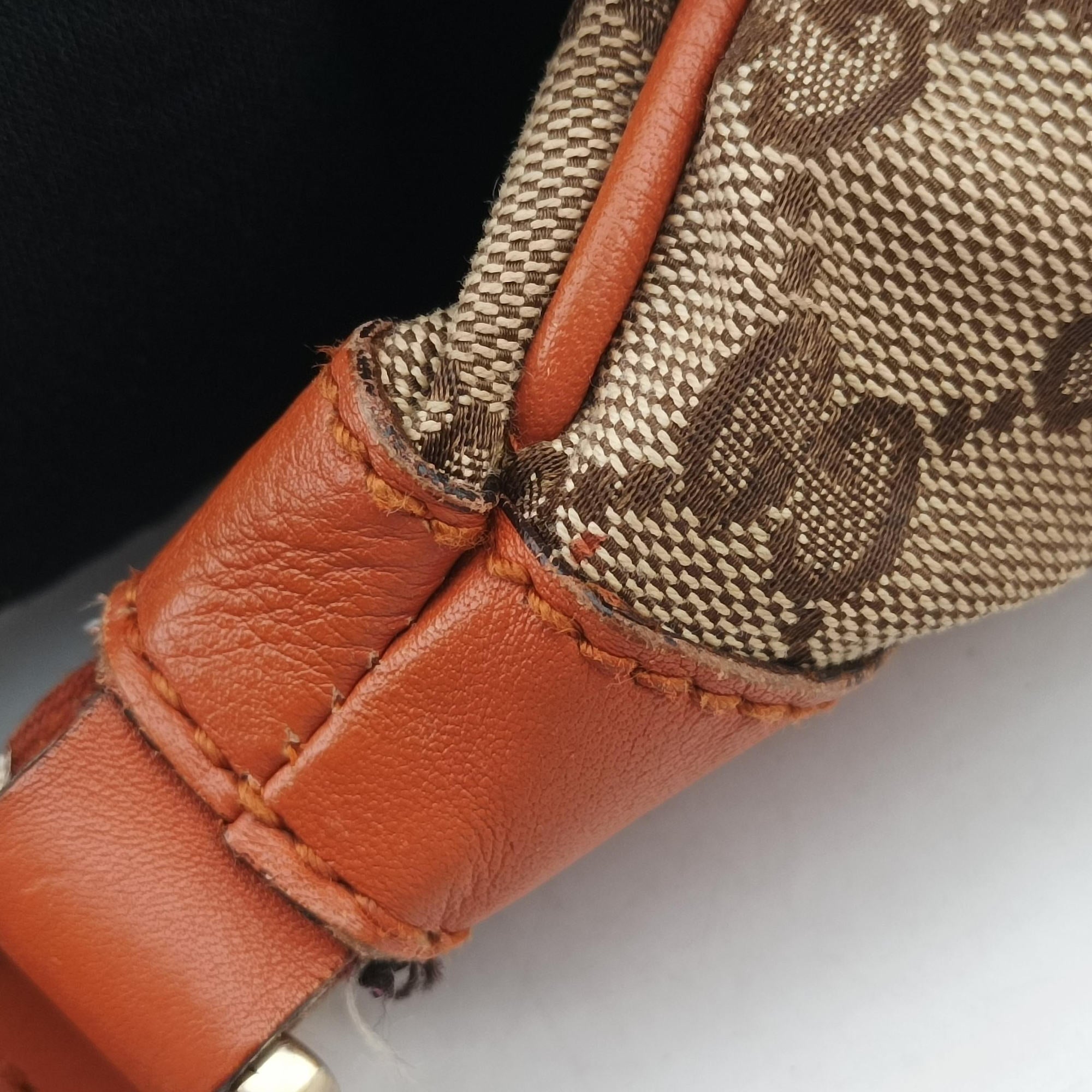Abbey line Orange×Brown canvas×leather 203257 C5306519アビーライン オレンジ×ブラウン キャンバス×レザー 203257 C5306519