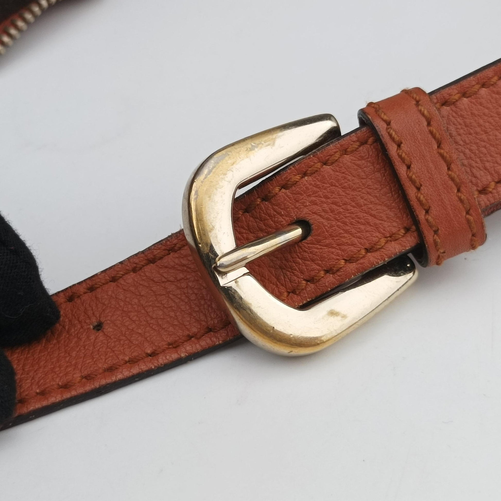 Abbey line Orange×Brown canvas×leather 203257 C5306519アビーライン オレンジ×ブラウン キャンバス×レザー 203257 C5306519