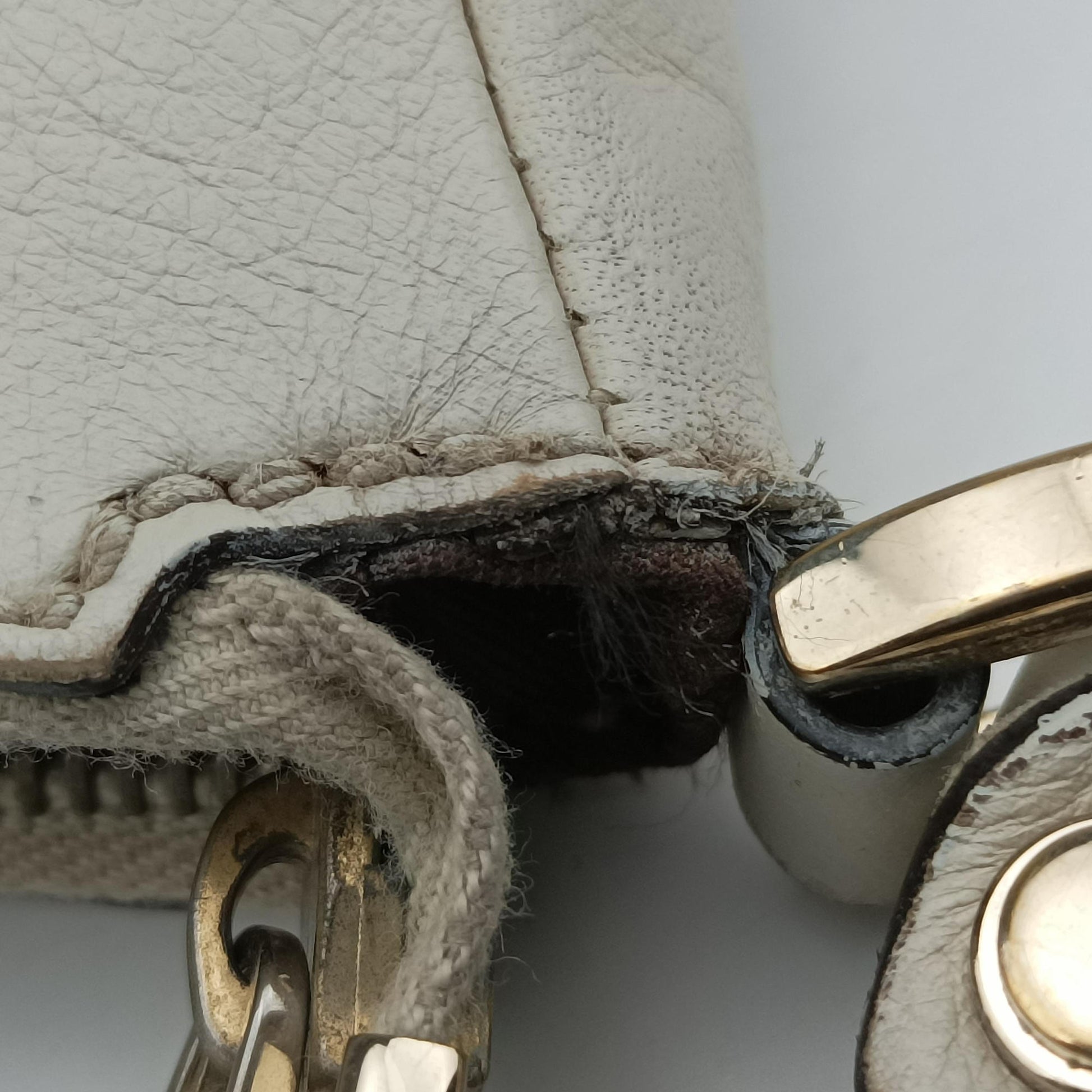 Abbey D-ring Hobo Beige×White canvas×leather 189833 E0248714アビー Dリング ホーボー ベージュ×ホワイト キャンバス×レザー 189833 E0248714