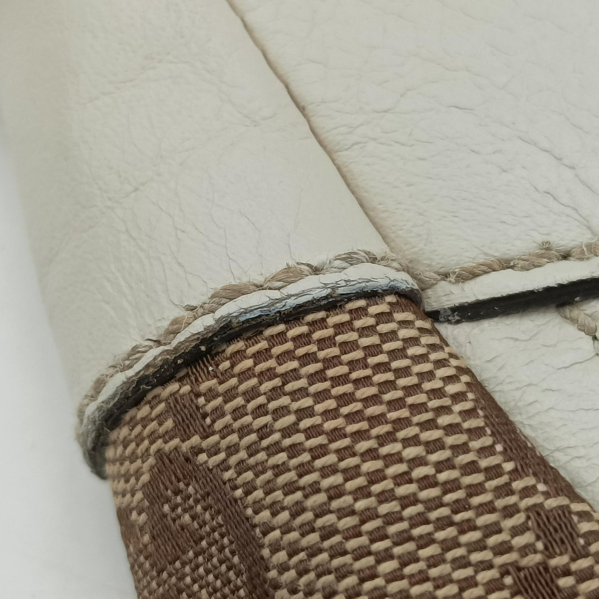 Abbey D-ring Hobo Beige×White canvas×leather 189833 E0248714アビー Dリング ホーボー ベージュ×ホワイト キャンバス×レザー 189833 E0248714