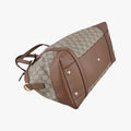 GG Supreme Medium Nice Dome Beige×Brown PVC coated canvas × leather 309614 C013356054GGスプリーム ミディアム ナイス ドーム ベージュ×ブラウン PVCコーティングキャンバス×レザー 309614 C013356054