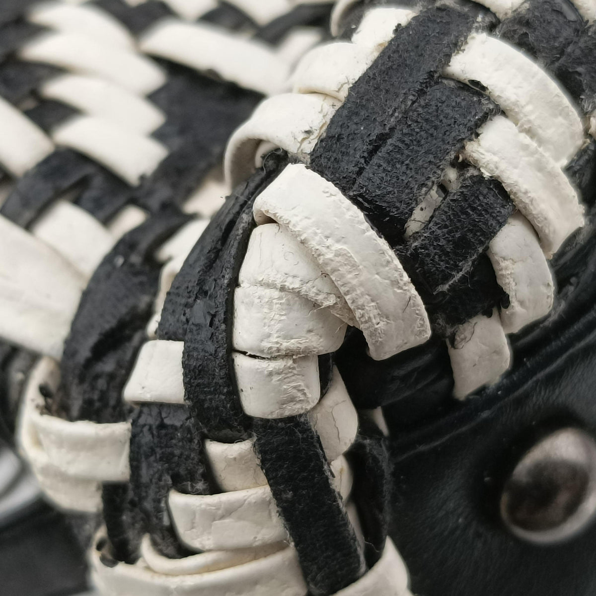 CC Woven Bowling White x Black Leather A93123 21625851CCウーブン ボウリング ホワイト x ブラック レザー A93123 21625851