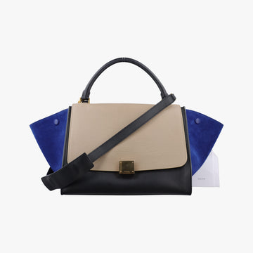 Trapeze Beige×black×blue Suede × leather S-CU-0193トラペーズミディアム ベージュ×ブラック×ブルー スエード×レザー S-CU-0193