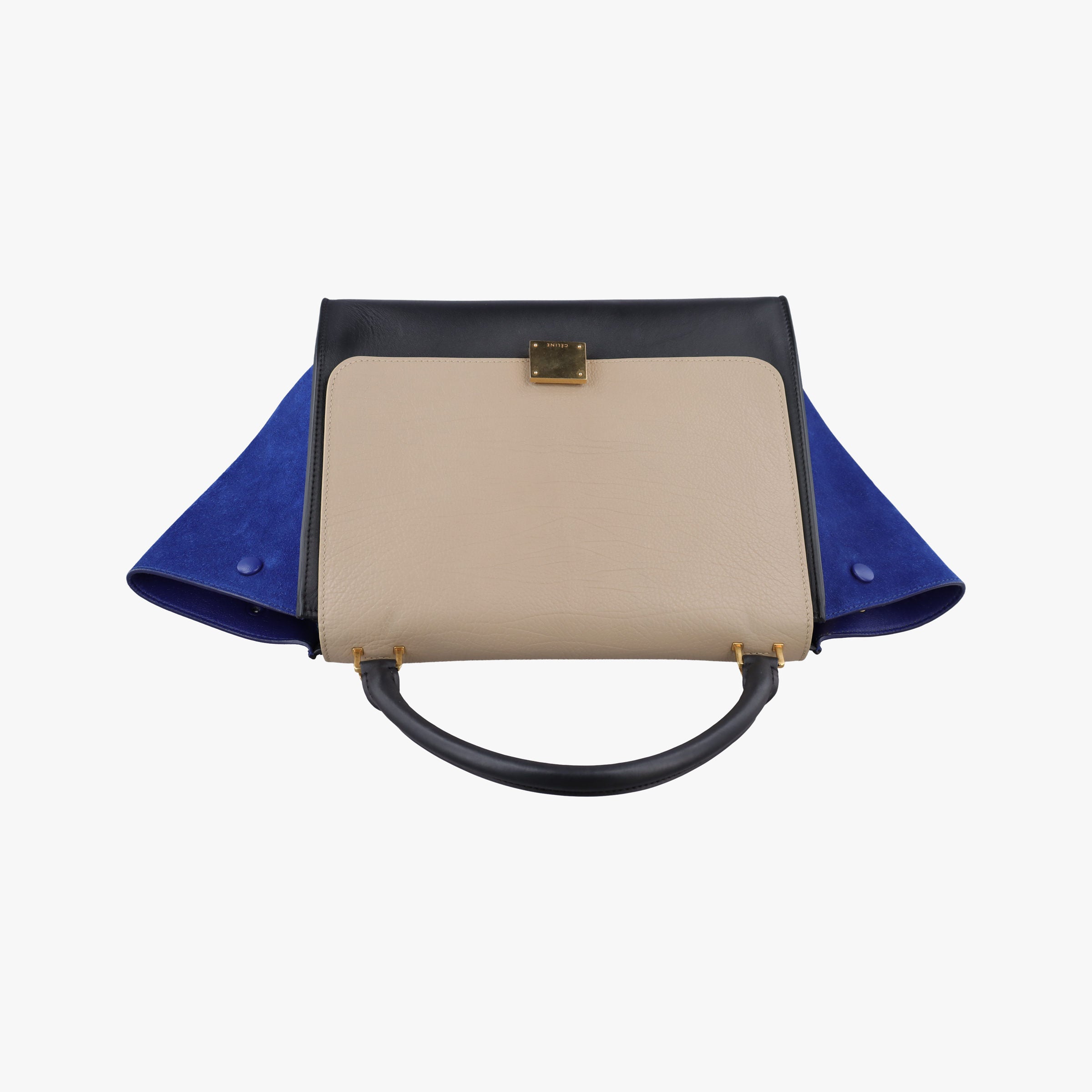 Trapeze Beige×black×blue Suede × leather S-CU-0193トラペーズミディアム ベージュ×ブラック×ブルー スエード×レザー S-CU-0193