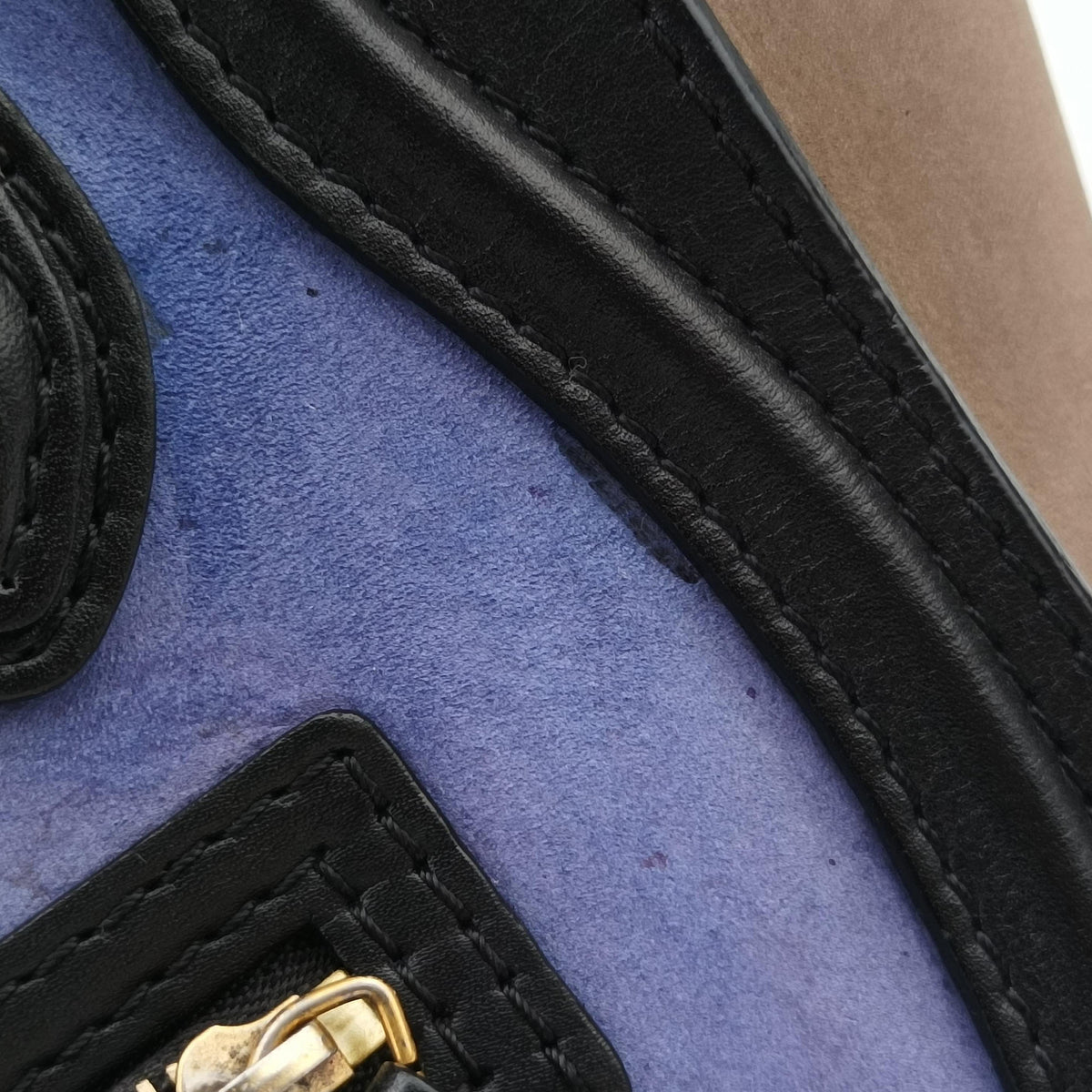 luggage nano shopper Blue×Black×Beige Leather×Suede F-ZP-0142ラゲージナノショッパー ブルー×ブラック×ベージュ レザー×スエード F-ZP-0142