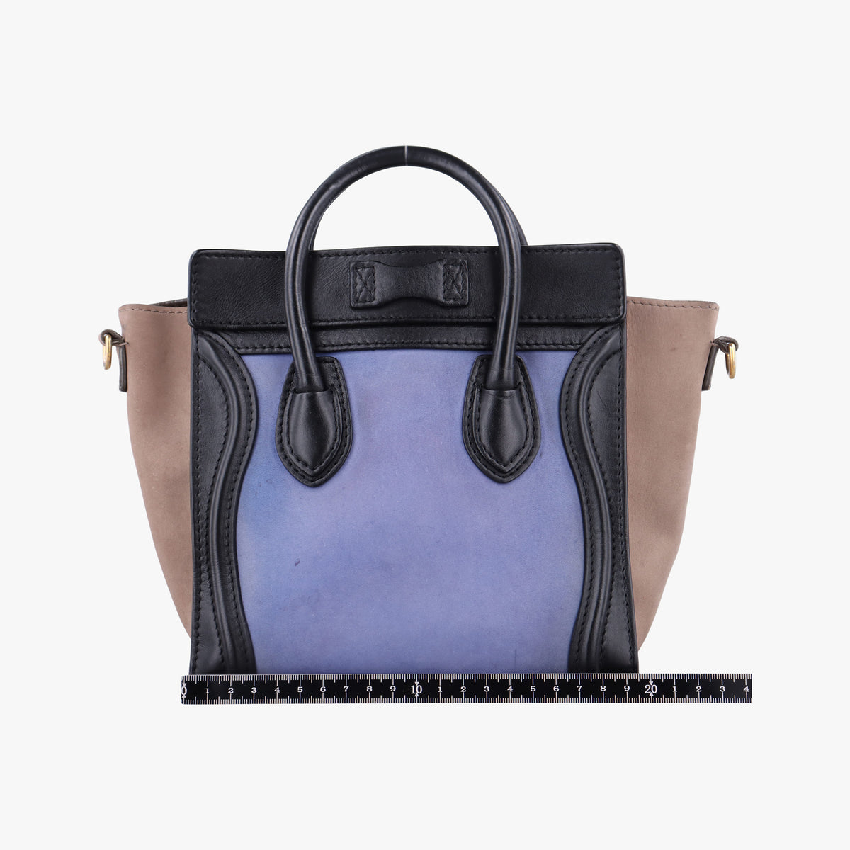luggage nano shopper Blue×Black×Beige Leather×Suede F-ZP-0142ラゲージナノショッパー ブルー×ブラック×ベージュ レザー×スエード F-ZP-0142