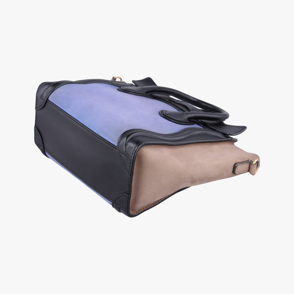 luggage nano shopper Blue×Black×Beige Leather×Suede F-ZP-0142ラゲージナノショッパー ブルー×ブラック×ベージュ レザー×スエード F-ZP-0142
