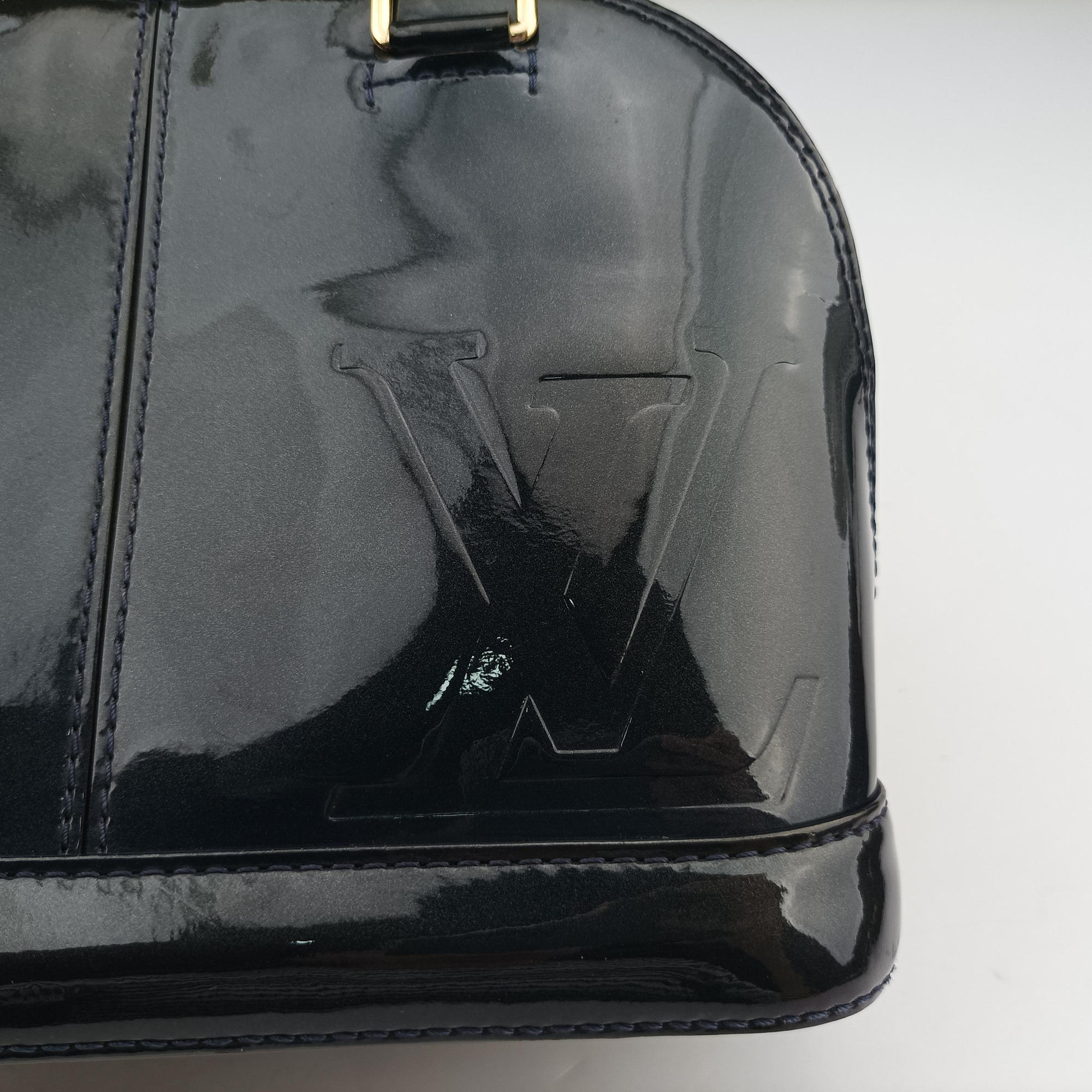 Pre-owned Louis Vuitton Miroir Alma BB MARINE Vernis M54705 shoulderbag | stylenewstar