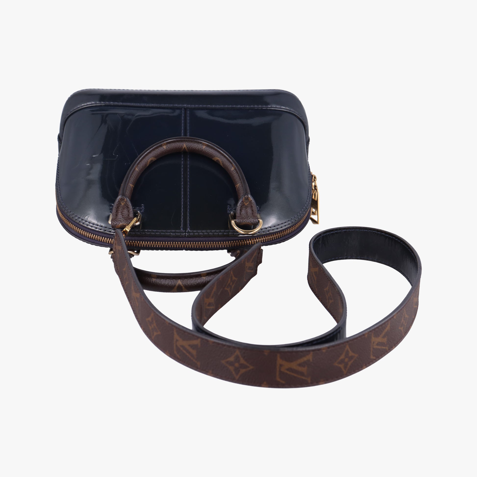 Pre-owned Louis Vuitton Miroir Alma BB MARINE Vernis M54705 shoulderbag | stylenewstar