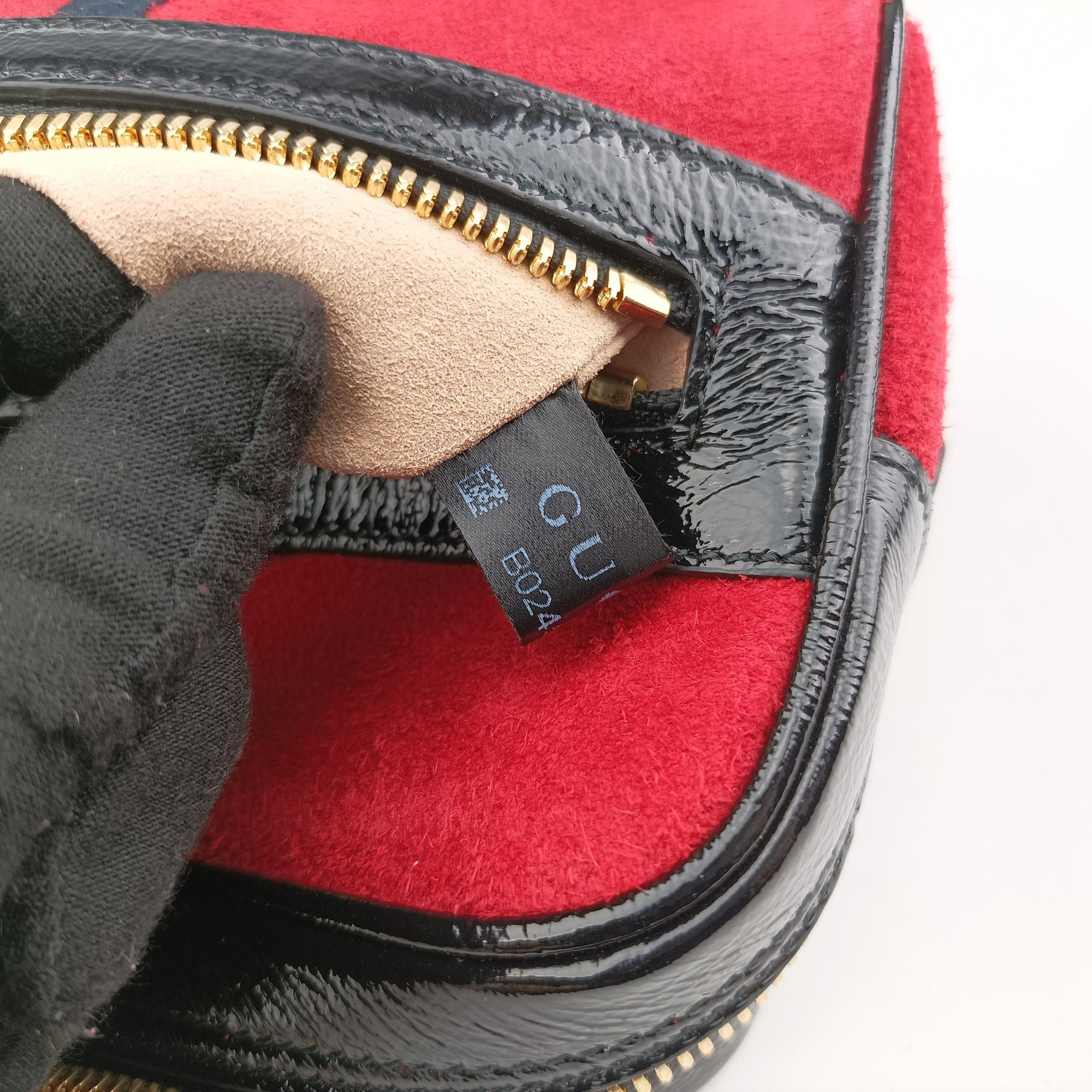 Ophidia Red×Black Suede× Leather 517076 B024597013オフィディア レッド×ブラック スエード×レザー 517076 B024597013