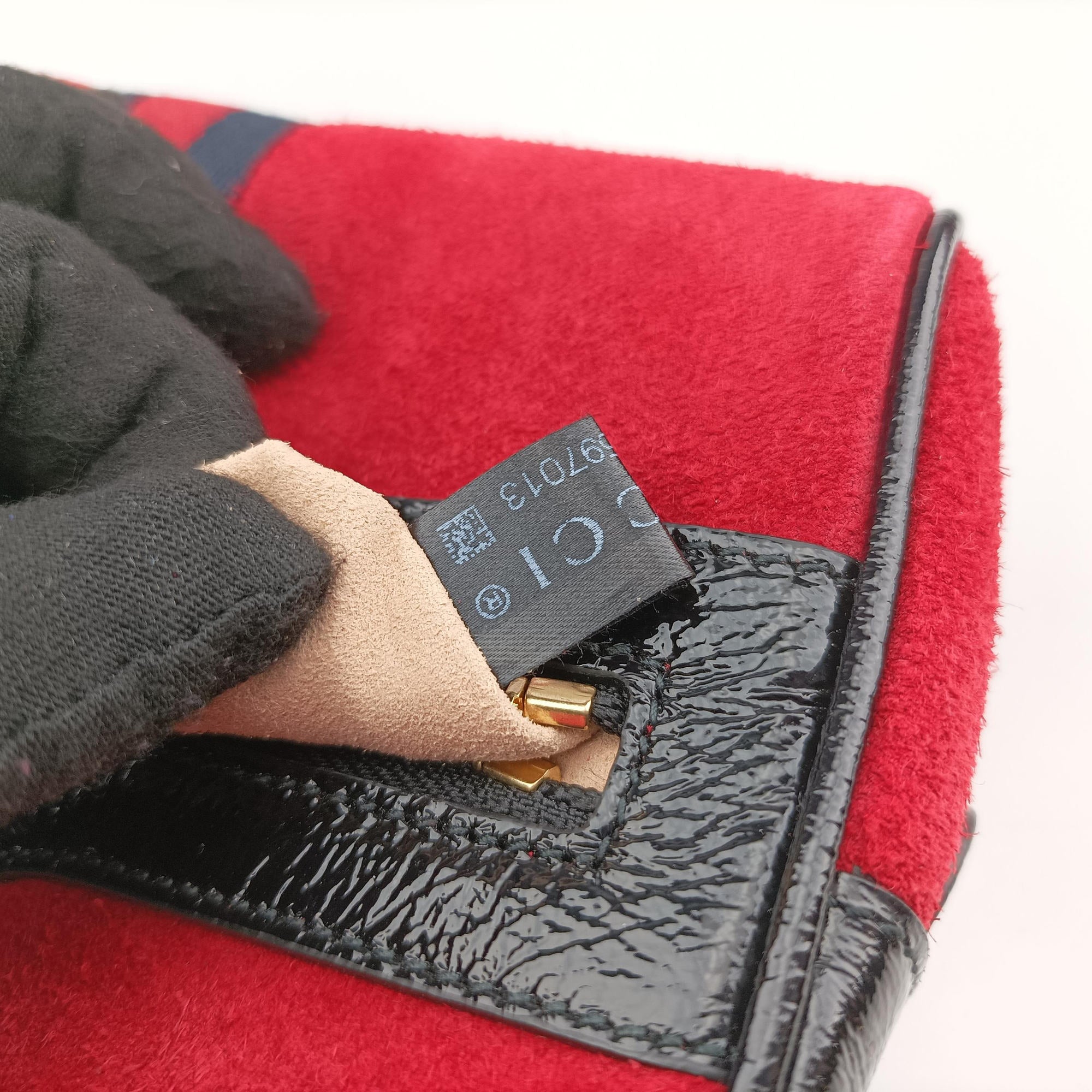 Ophidia Red×Black Suede× Leather 517076 B024597013オフィディア レッド×ブラック スエード×レザー 517076 B024597013