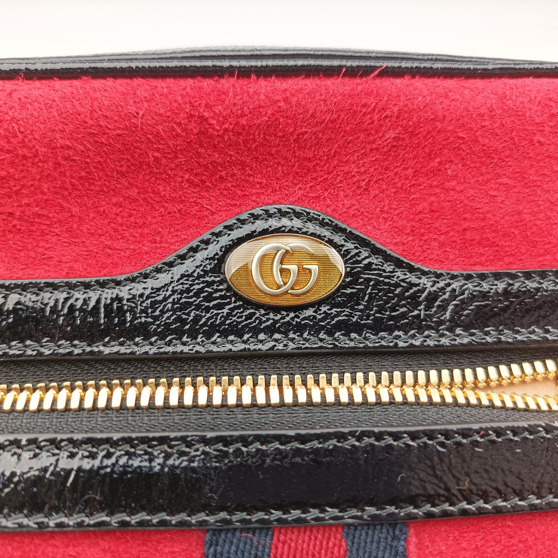Ophidia Red×Black Suede× Leather 517076 B024597013オフィディア レッド×ブラック スエード×レザー 517076 B024597013