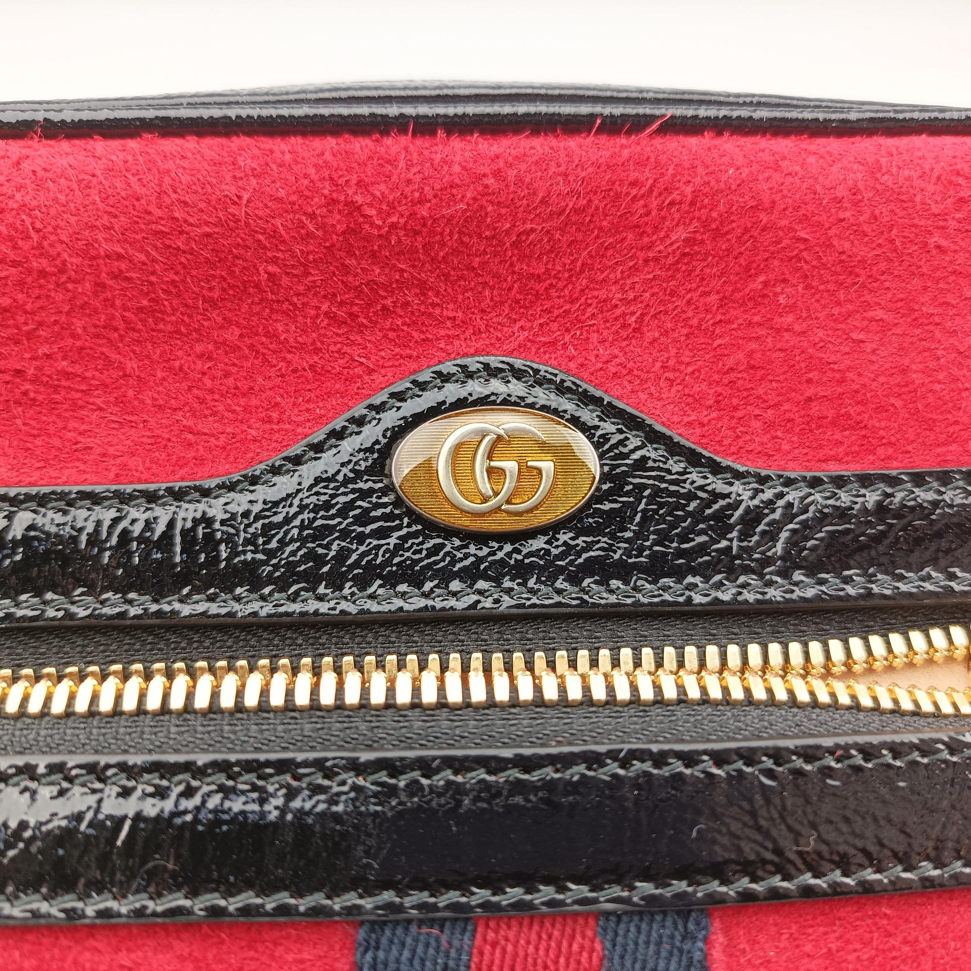Ophidia Red×Black Suede× Leather 517076 B024597013オフィディア レッド×ブラック スエード×レザー 517076 B024597013