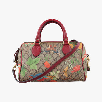 Pre-owned Gucci GG SUPREME Beige × Dark Brown × Multi PVC coated canvas×Leather 409529 shoulderbag | stylenewstar