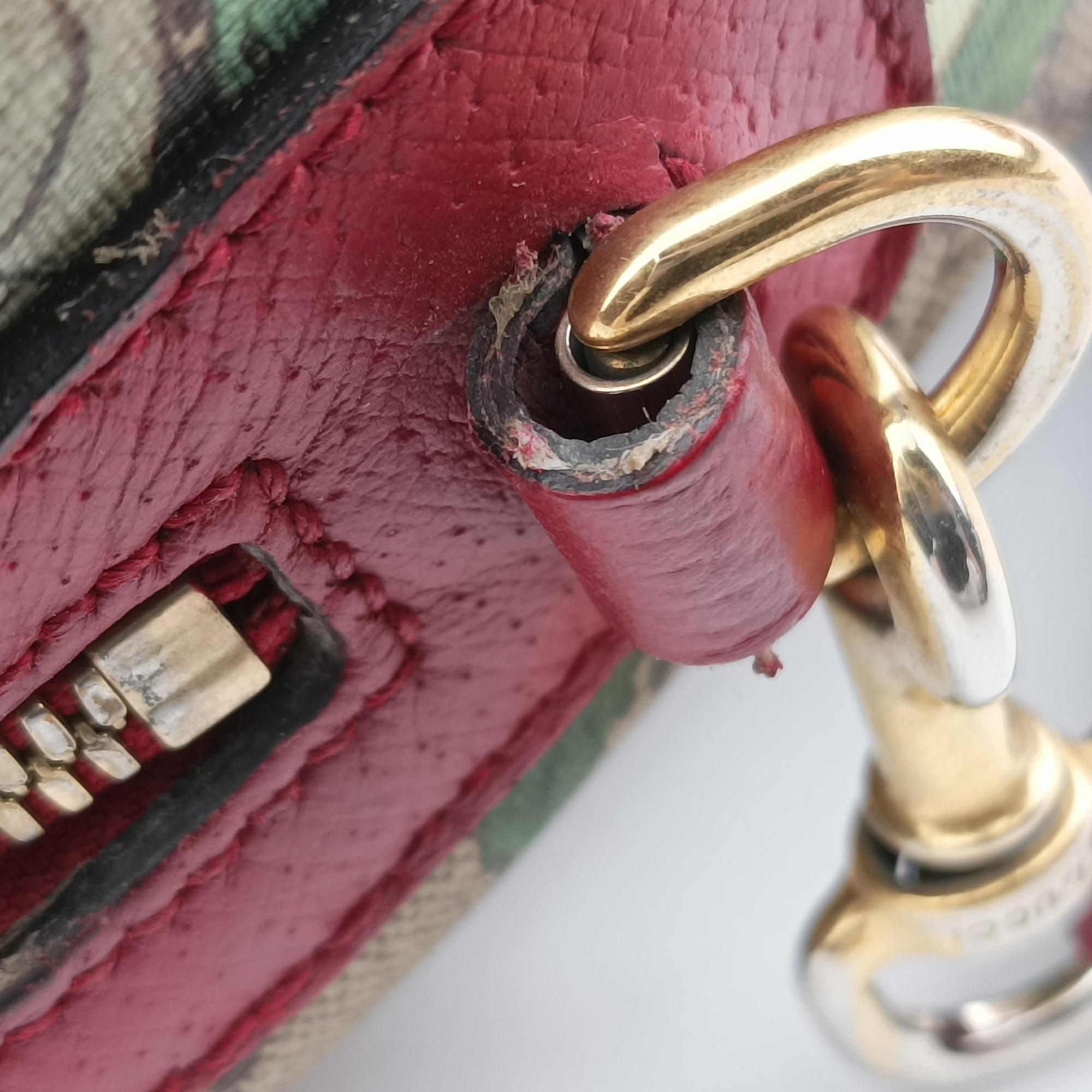 Pre-owned Gucci GG SUPREME Beige × Dark Brown × Multi PVC coated canvas×Leather 409529 shoulderbag | stylenewstar