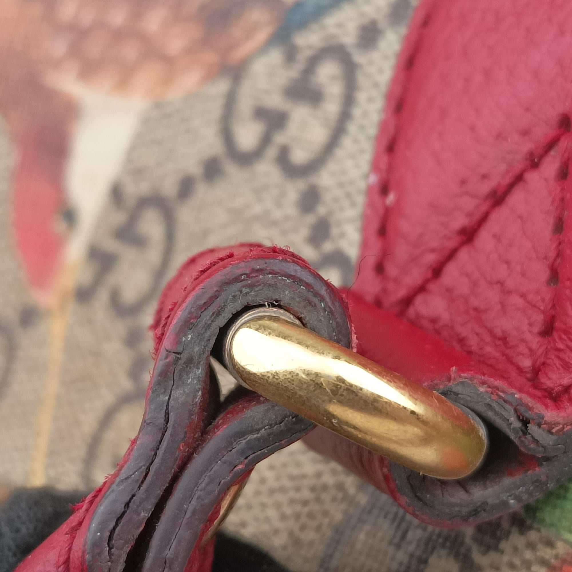 Pre-owned Gucci GG SUPREME Beige × Dark Brown × Multi PVC coated canvas×Leather 409529 shoulderbag | stylenewstar