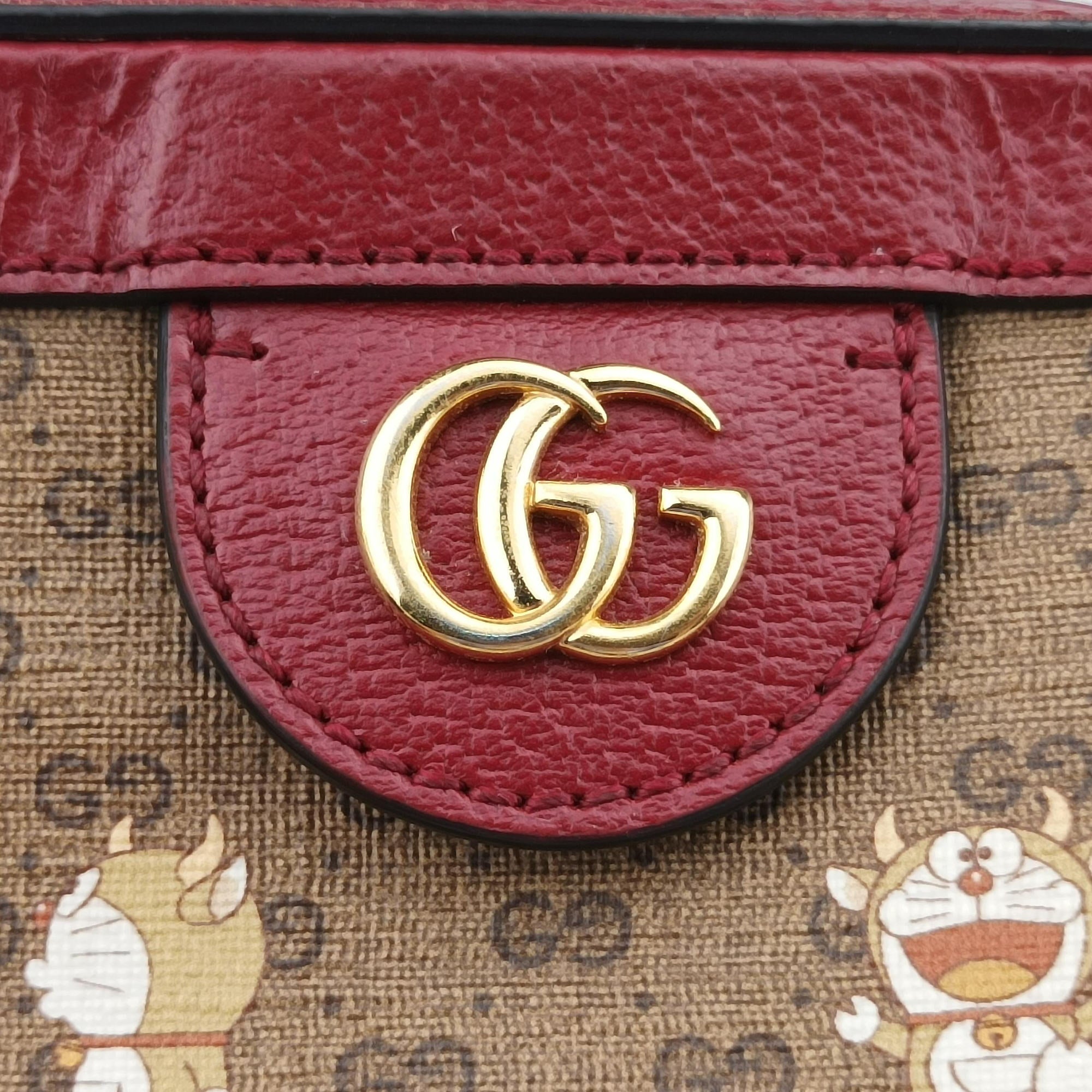Vintage Gucci Doraemon collaboration Red×beige×multi PVC coated canvas×Leather 655596 shoulderbag | stylenewstar