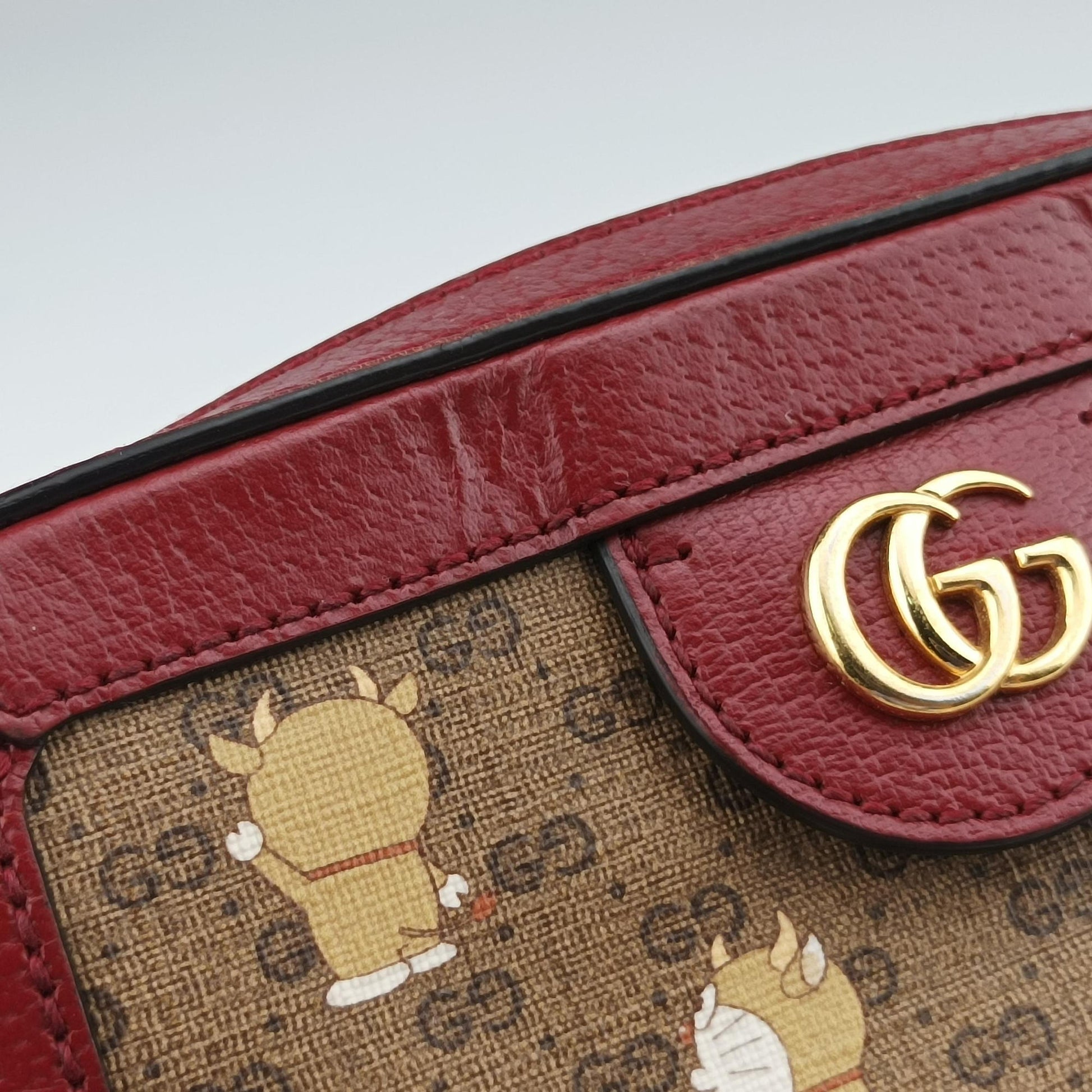 Vintage Gucci Doraemon collaboration Red×beige×multi PVC coated canvas×Leather 655596 shoulderbag | stylenewstar