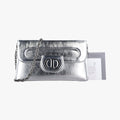 Dior double Medium Silver Leather 10-MA-0241ディオール ダブル ミディアム シルバー レザー 10-MA-0241