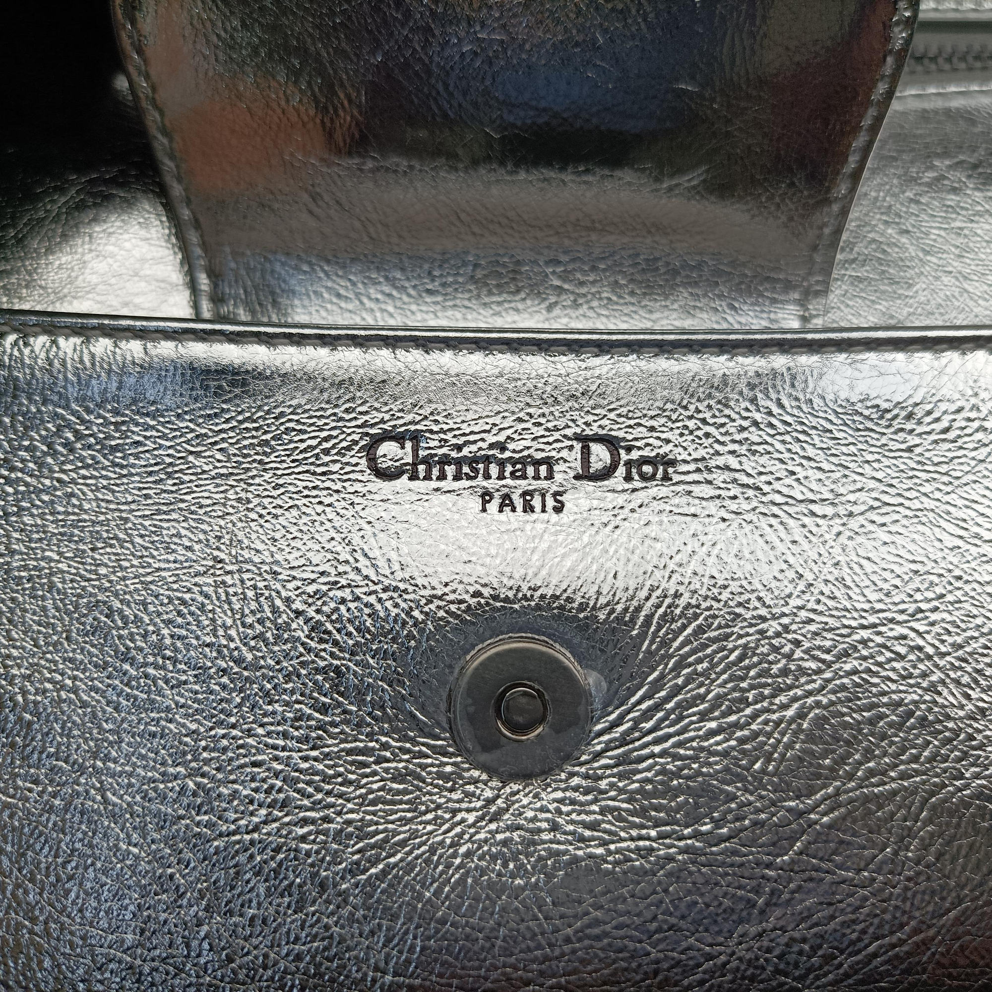Dior double Medium Silver Leather 10-MA-0241ディオール ダブル ミディアム シルバー レザー 10-MA-0241