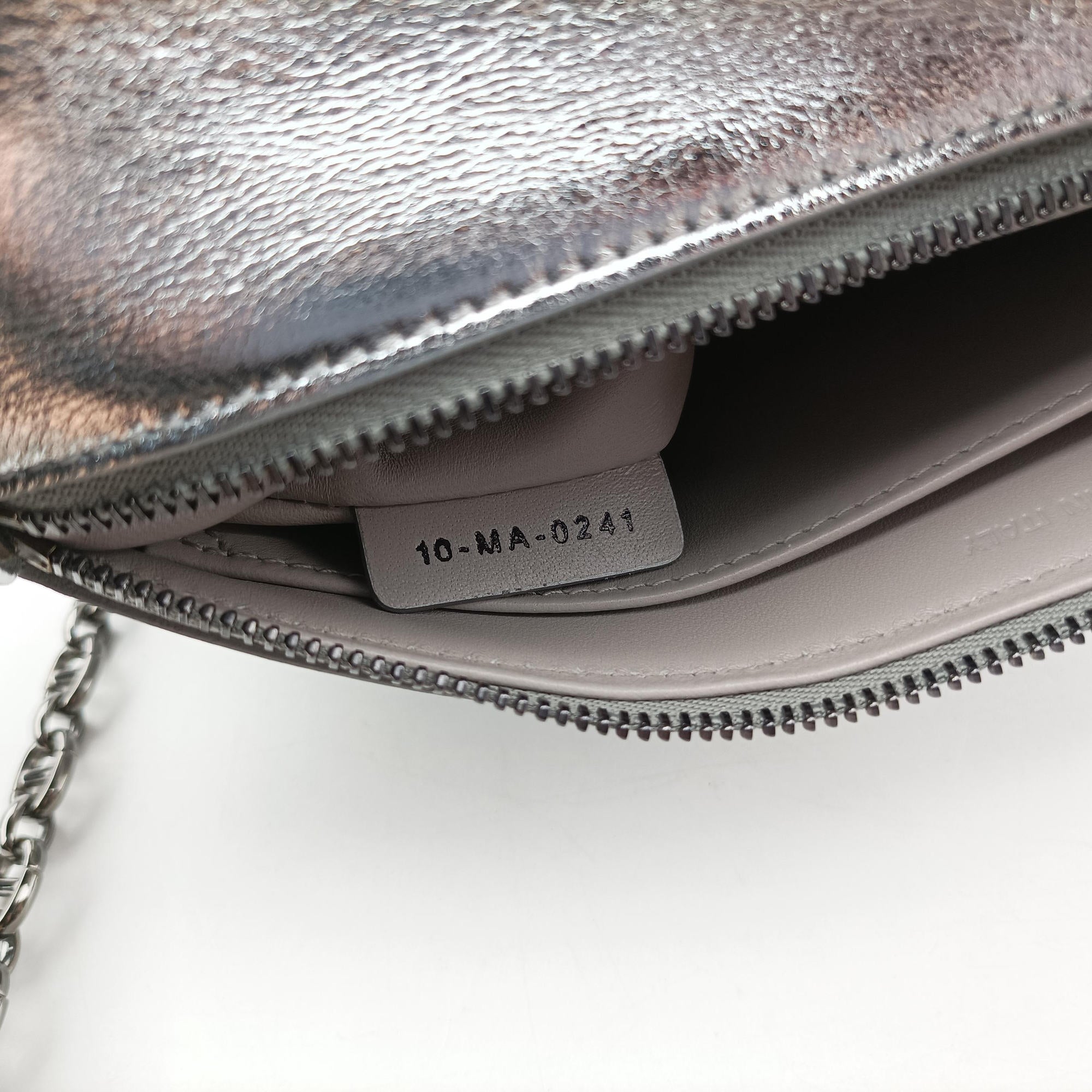 Dior double Medium Silver Leather 10-MA-0241ディオール ダブル ミディアム シルバー レザー 10-MA-0241