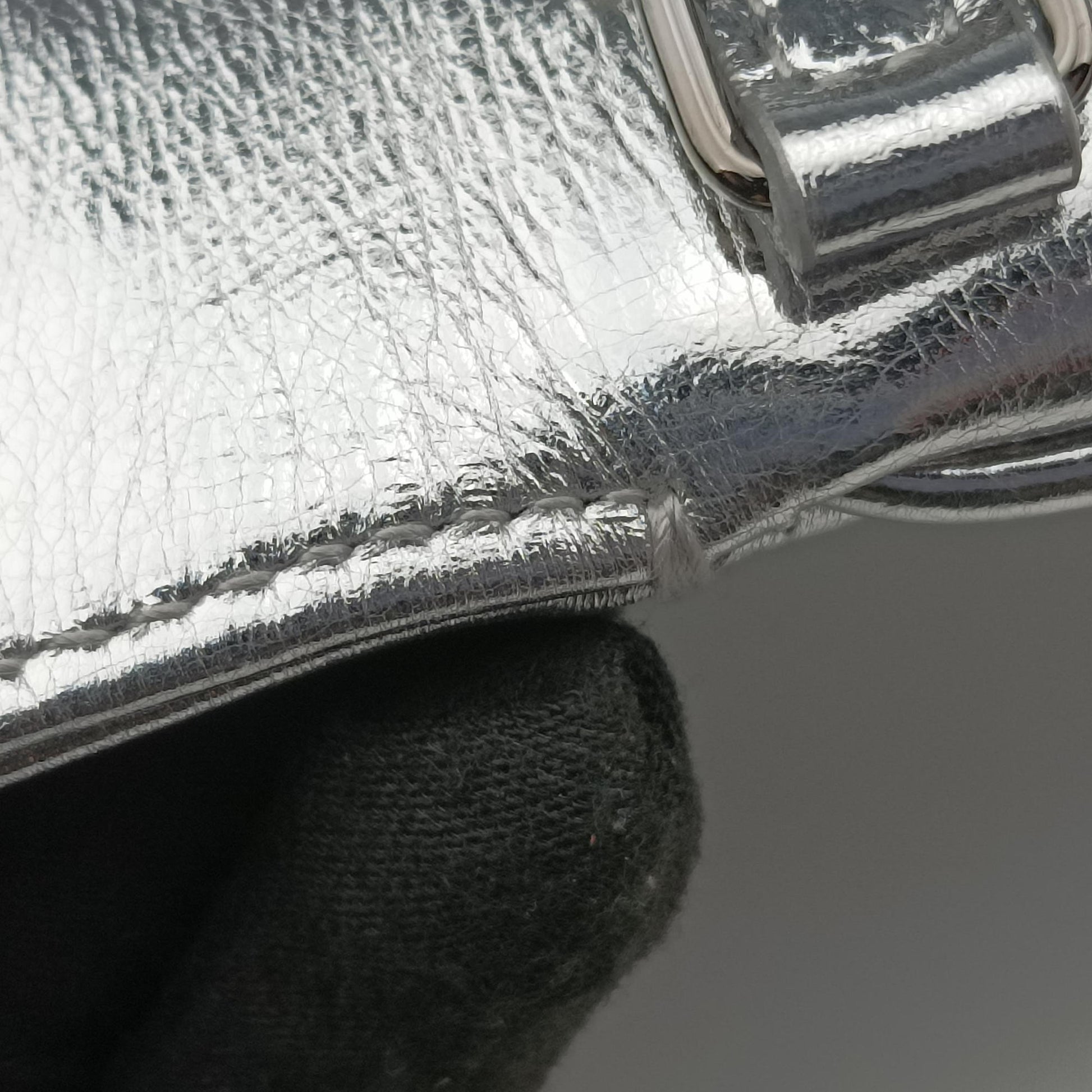 Dior double Medium Silver Leather 10-MA-0241ディオール ダブル ミディアム シルバー レザー 10-MA-0241