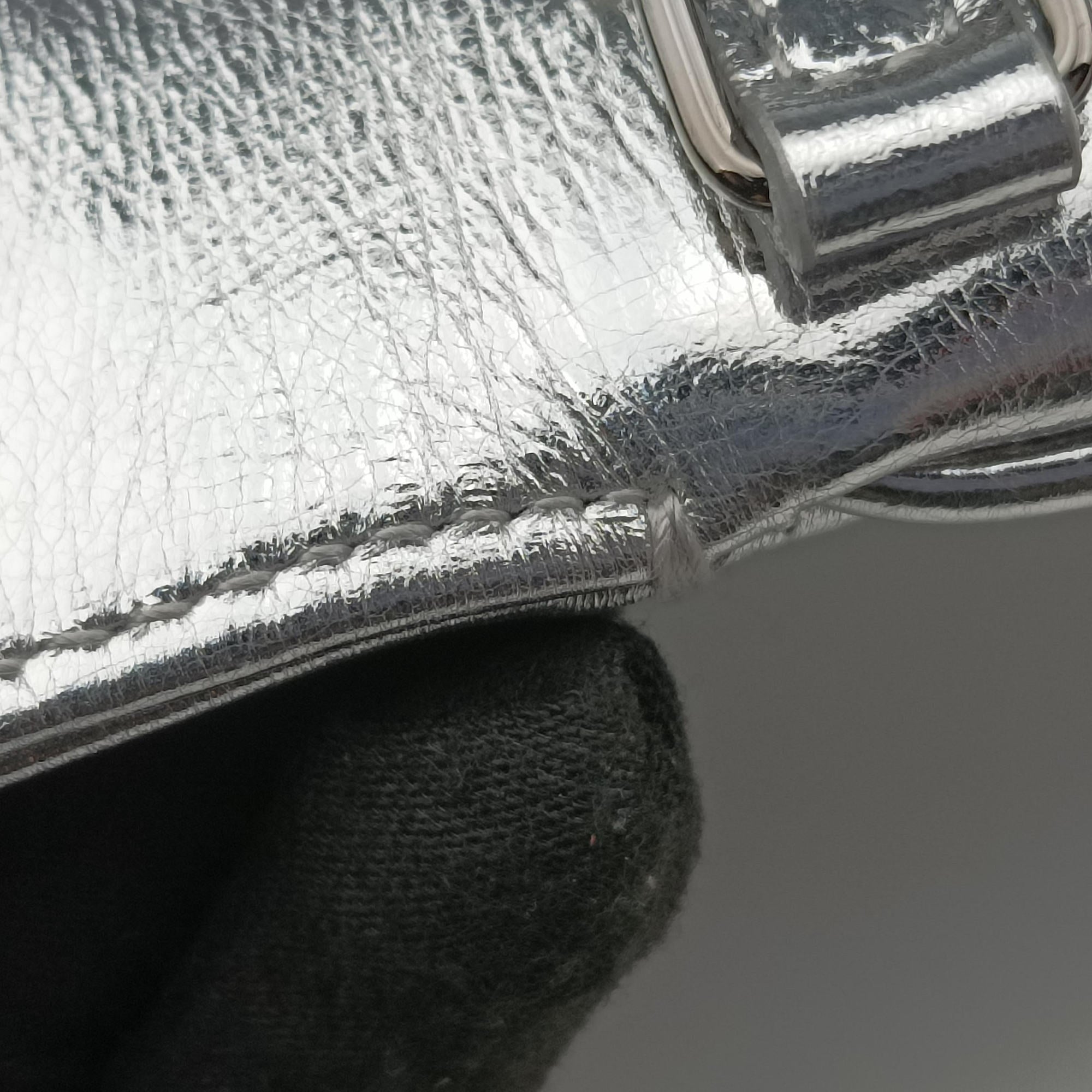 Dior double Medium Silver Leather 10-MA-0241ディオール ダブル ミディアム シルバー レザー 10-MA-0241