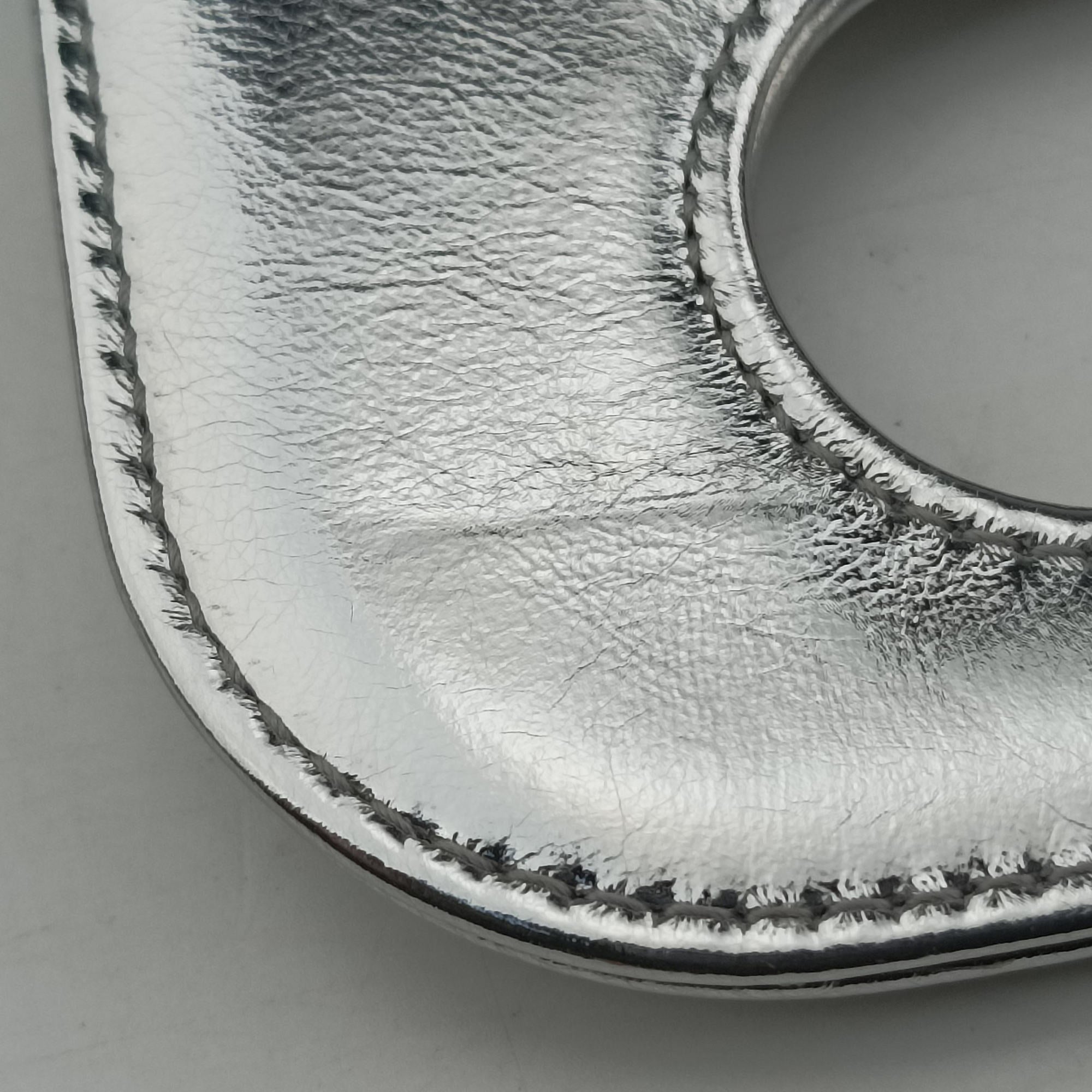 Dior double Medium Silver Leather 10-MA-0241ディオール ダブル ミディアム シルバー レザー 10-MA-0241