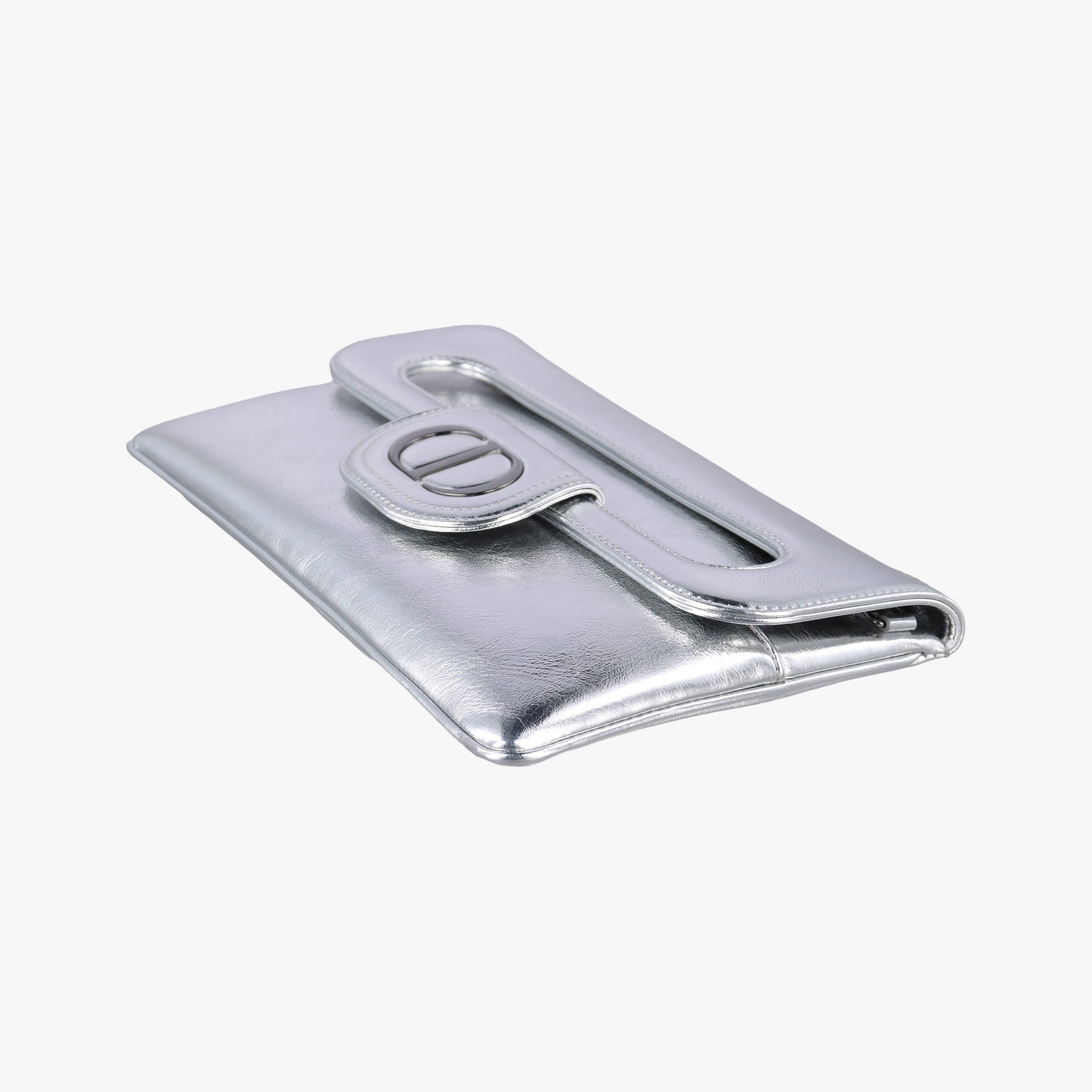 Dior double Medium Silver Leather 10-MA-0241ディオール ダブル ミディアム シルバー レザー 10-MA-0241