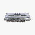 Dior double Medium Silver Leather 10-MA-0241ディオール ダブル ミディアム シルバー レザー 10-MA-0241