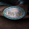 Pre-owned Fendi Selleria Lei Whipstitch Green Leather× Python  shoulderbag | stylenewstar