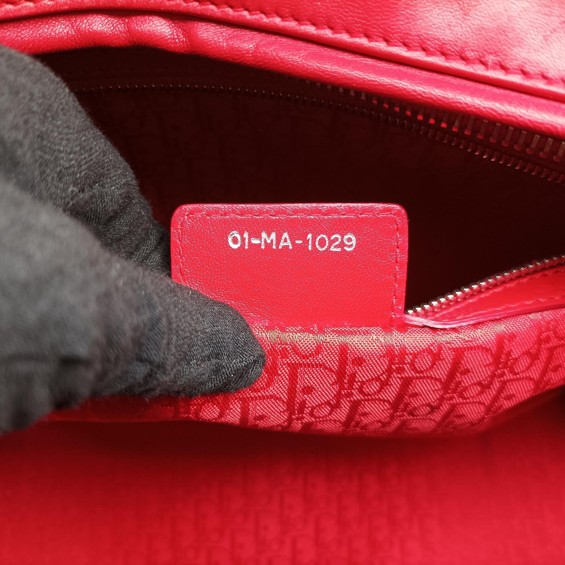 Lady Dior Red lambskin 01-MA-1029レディディオール レッド ラムスキン 01-MA-1029