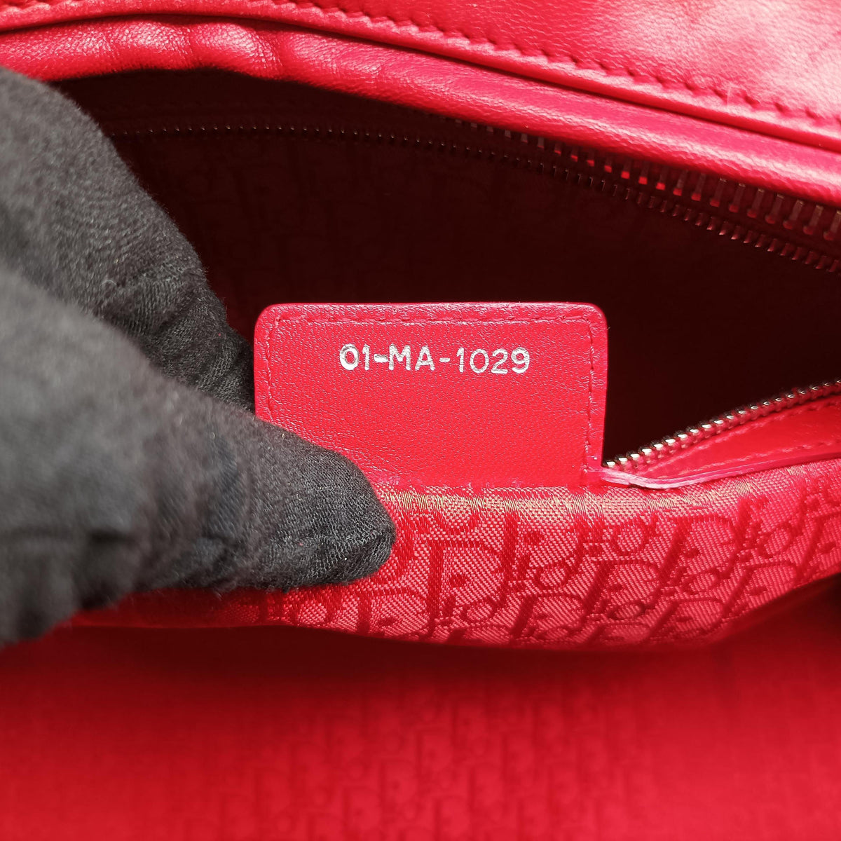 Lady Dior Red lambskin 01-MA-1029レディディオール レッド ラムスキン 01-MA-1029