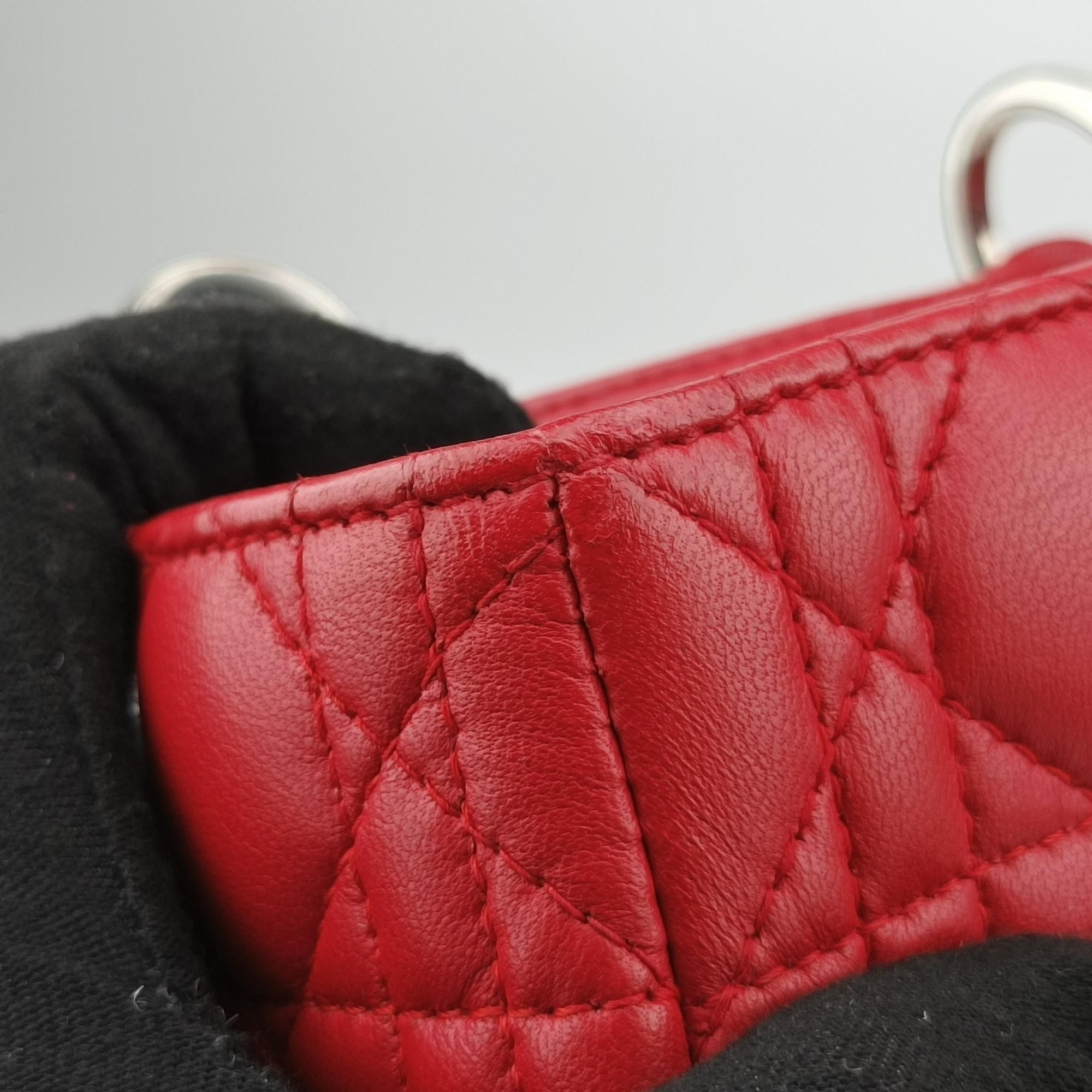 Lady Dior Red lambskin 01-MA-1029レディディオール レッド ラムスキン 01-MA-1029