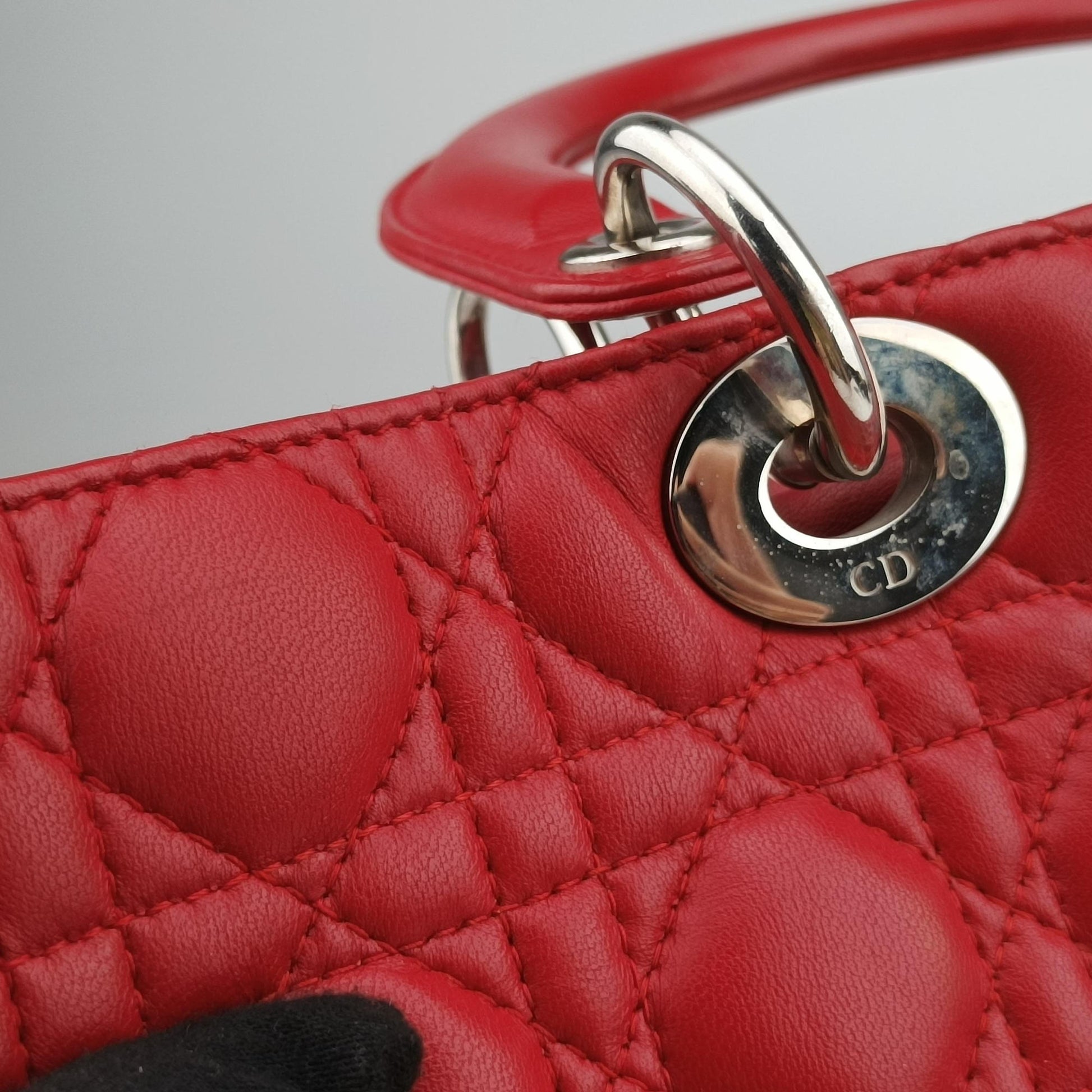 Lady Dior Red lambskin 01-MA-1029レディディオール レッド ラムスキン 01-MA-1029
