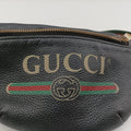 Pre-owned Gucci Print Black Leather 527792 bum bag/waist bag | stylenewstar